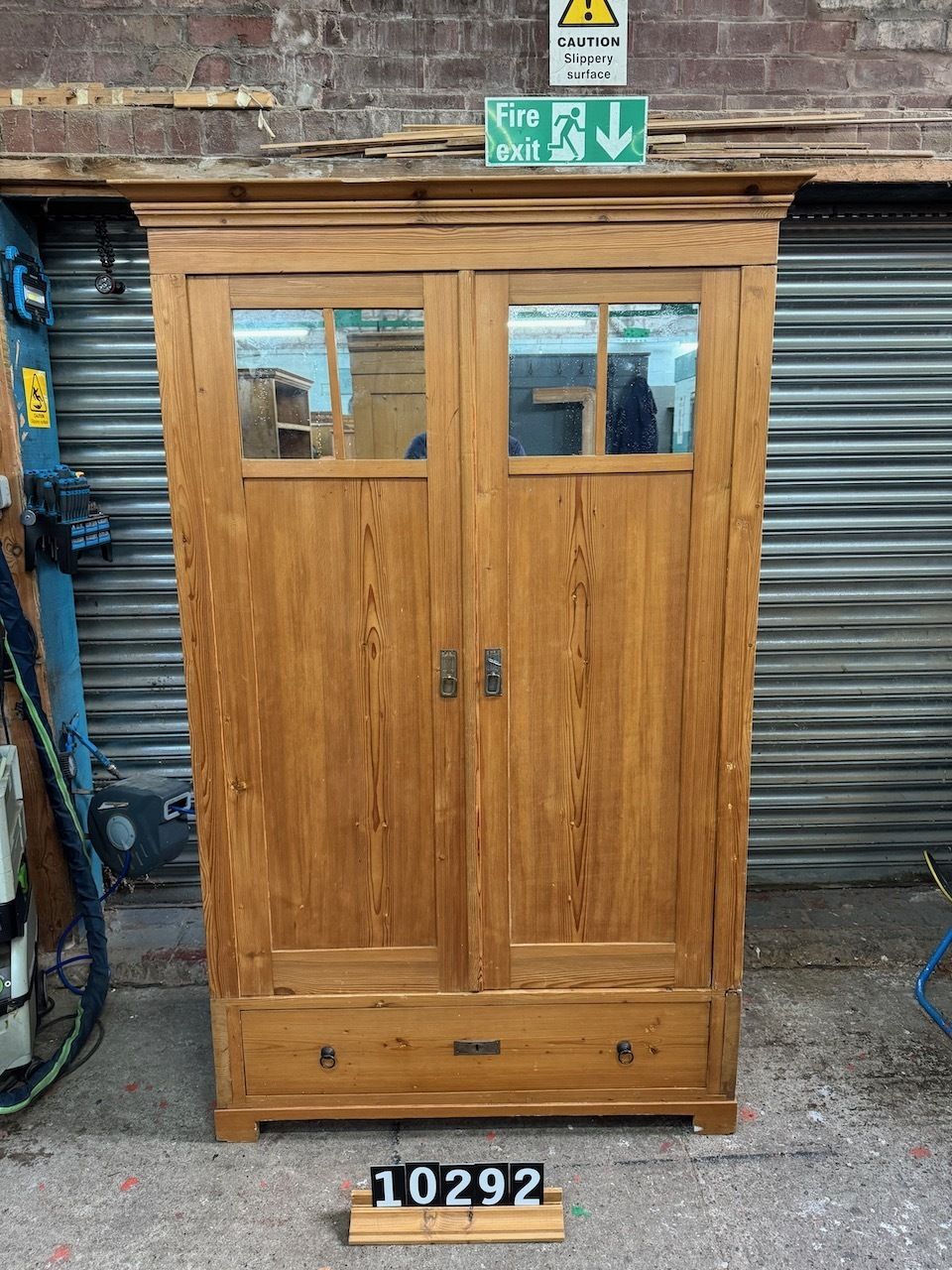 Nice Narrow Knockdown Antique Pine Wardrobe. photo furniture