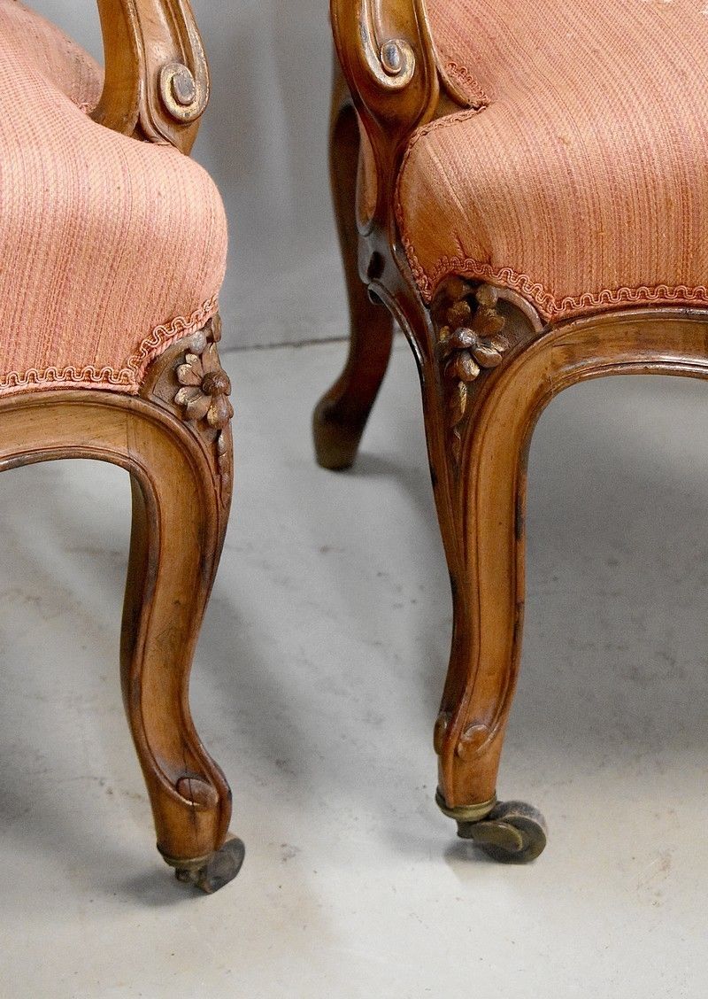 photo for sale Pair Of Convertible Armchairs In The Queen, 19th Century