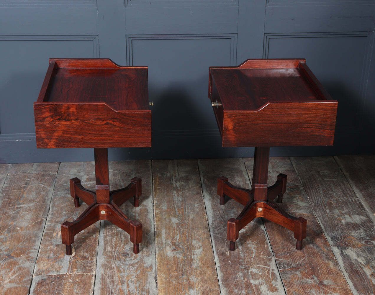 Furniture Pair Of Mid Century Italian Bedside Tables By Sormani photo