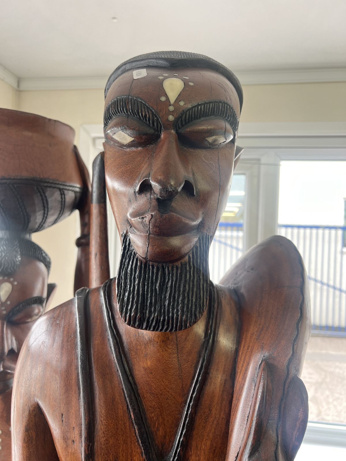 African Tribble Couple Life Size Solid Wooden Ethnic Art photo 1000.0