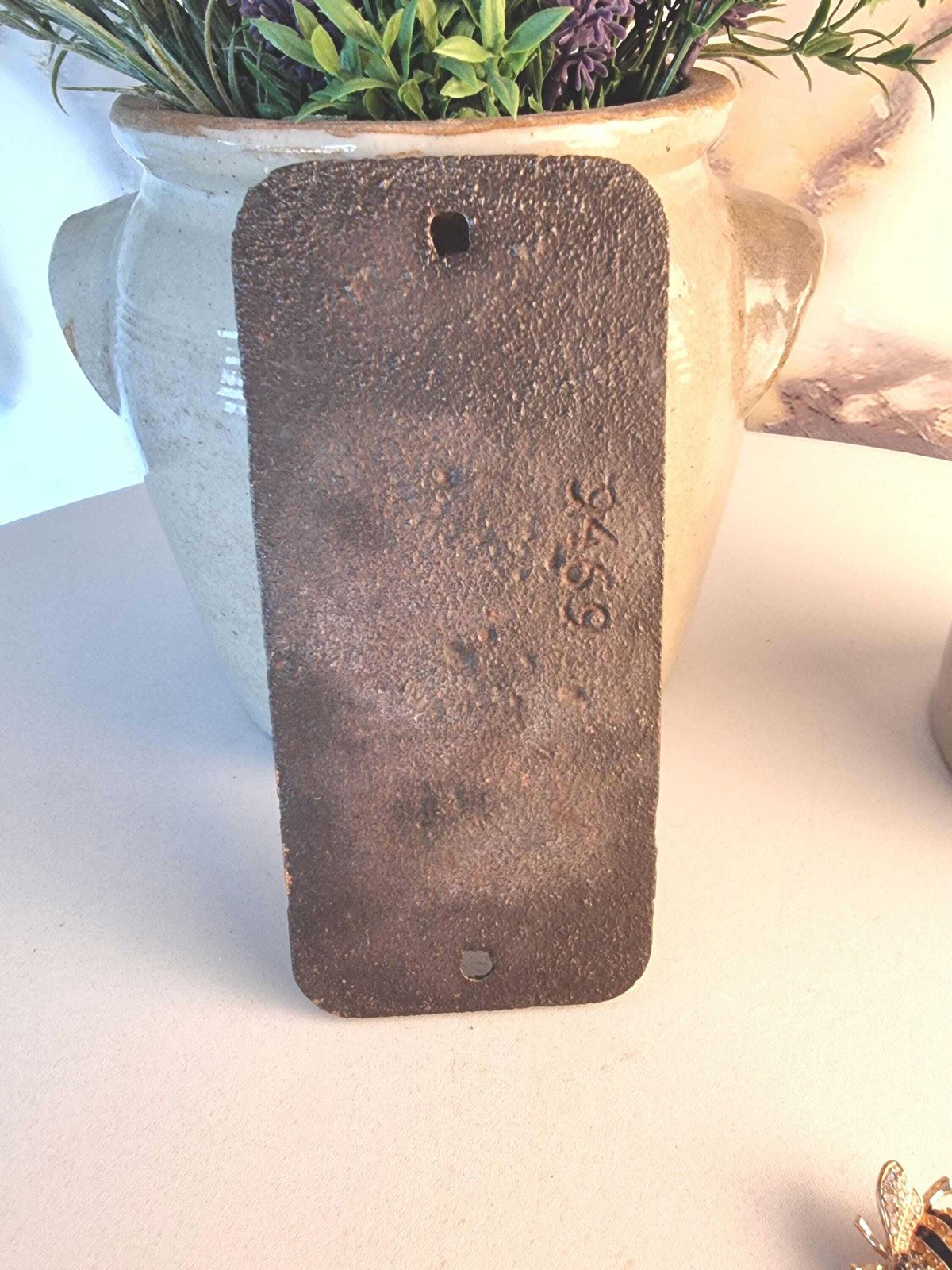 Antique Cast Iron French House Number Plaque photo for sale