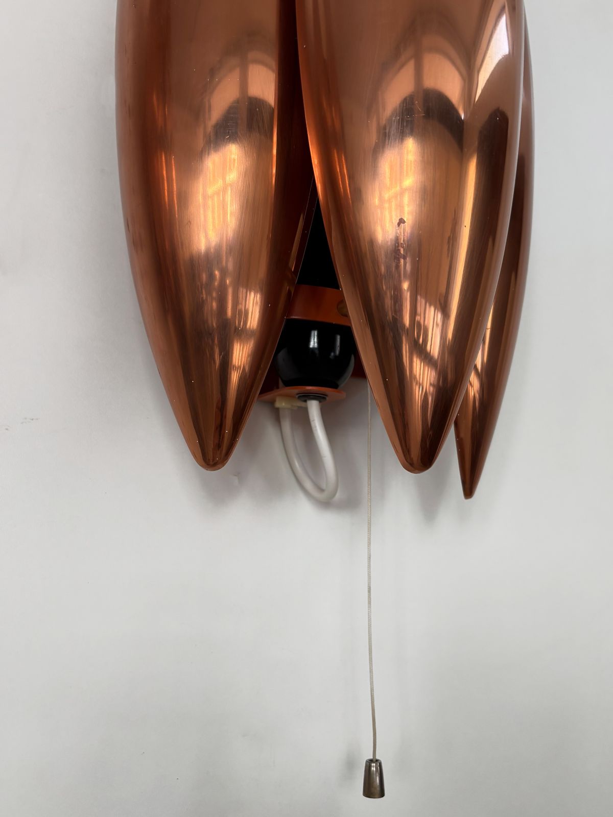 "Kastor" Midcentury Copper Wall Lights Design Jo Hammerborg For Fog & Morup, Denmark 1960s photo vintage