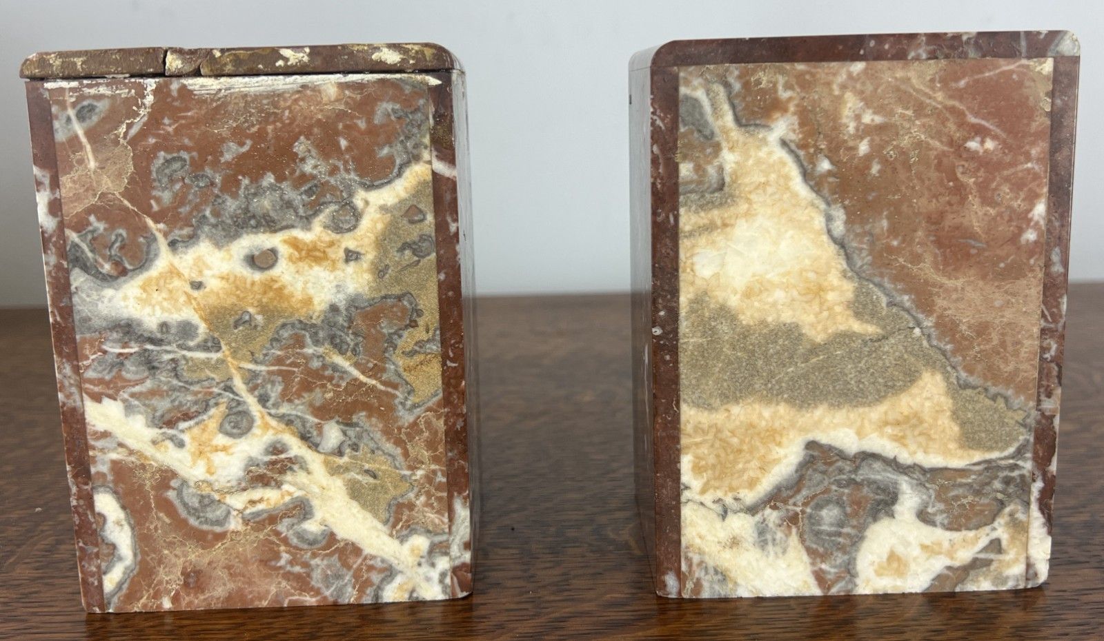 199.0 Clock Vintage French Style Art Deco Marble Mantel Clock Set Lot 4764 photo