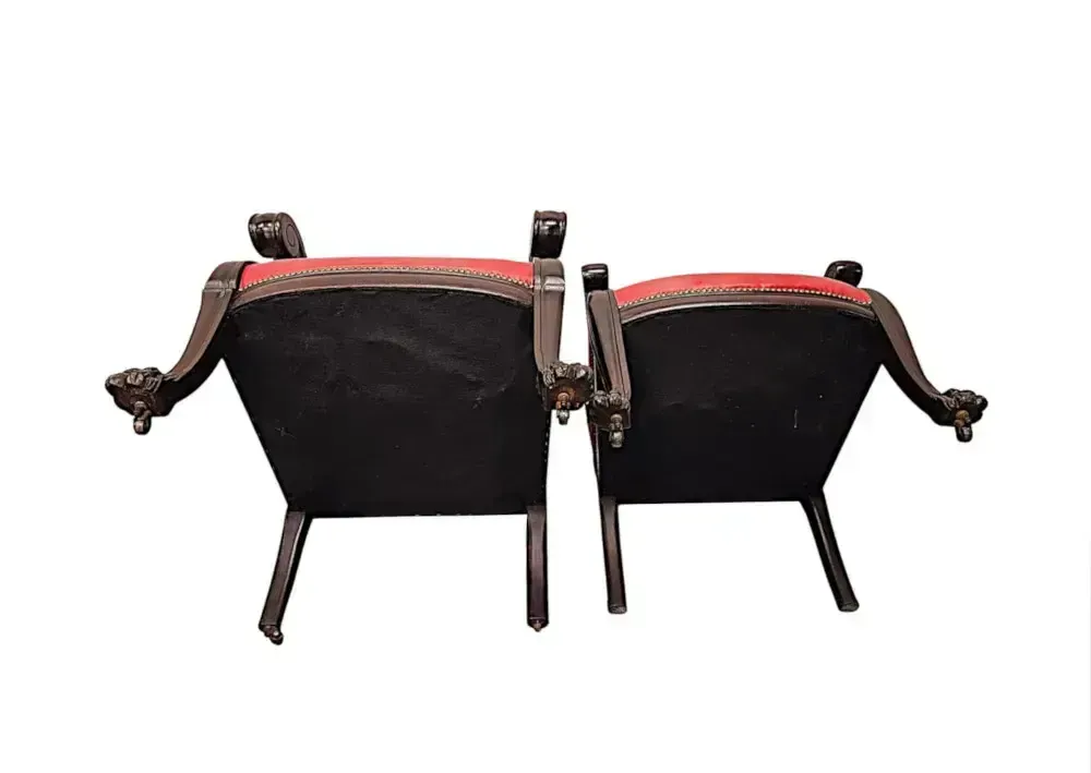 Furniture A Very Fine And Unusual Pair Of 19th Century Country House Ladies And Gentlemans Armchairs photo