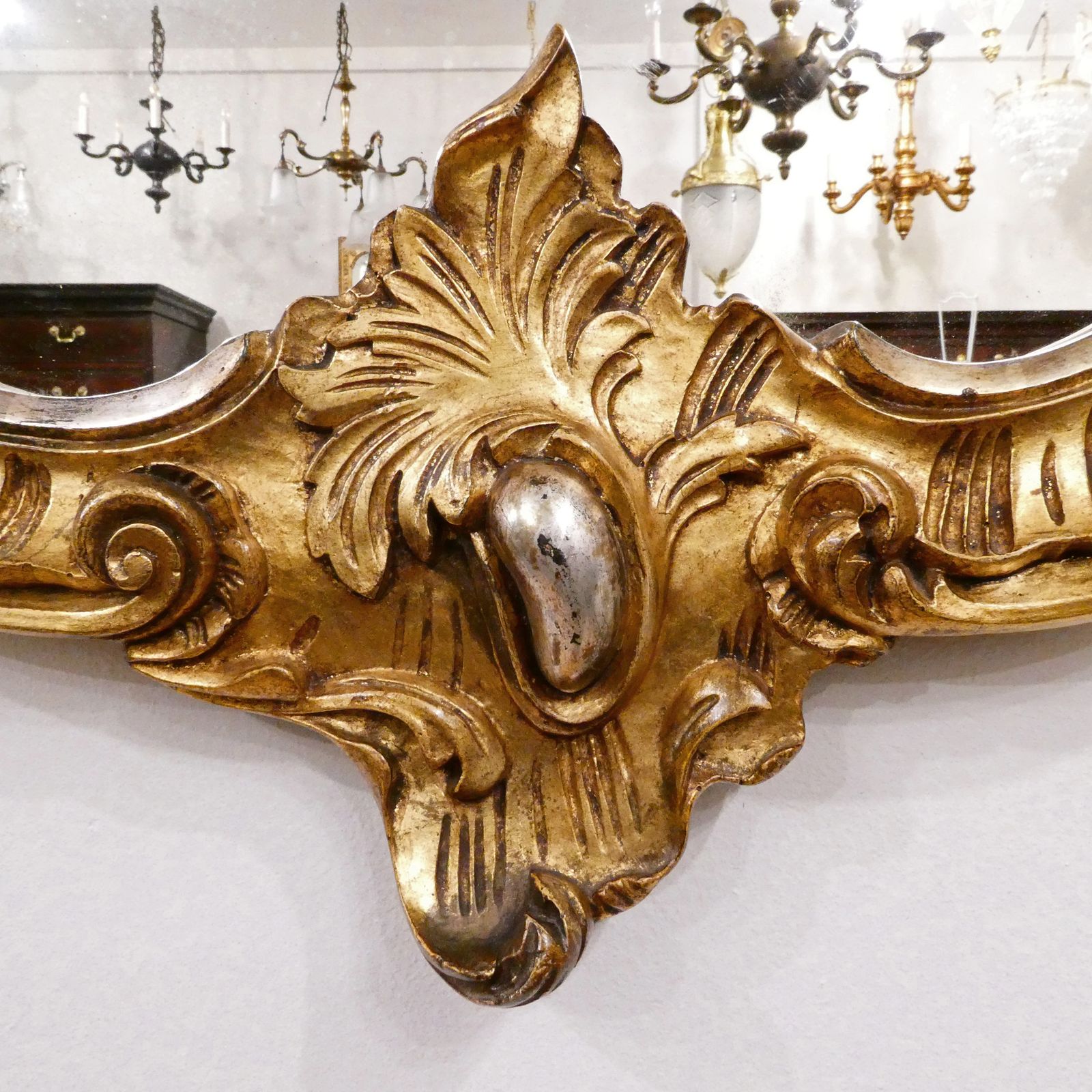 Mid 19th Century French Rococo Style Giltwood Wall Mirror photo furniture