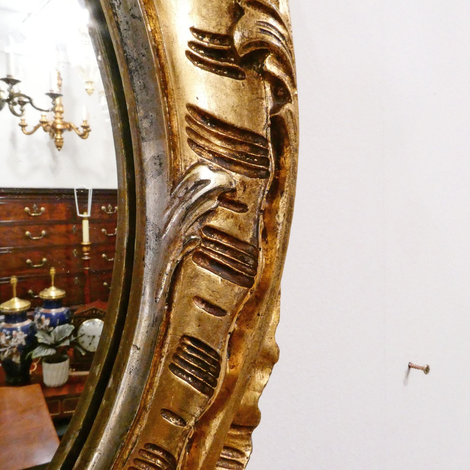 photo for sale Mid 19th Century French Rococo Style Giltwood Wall Mirror