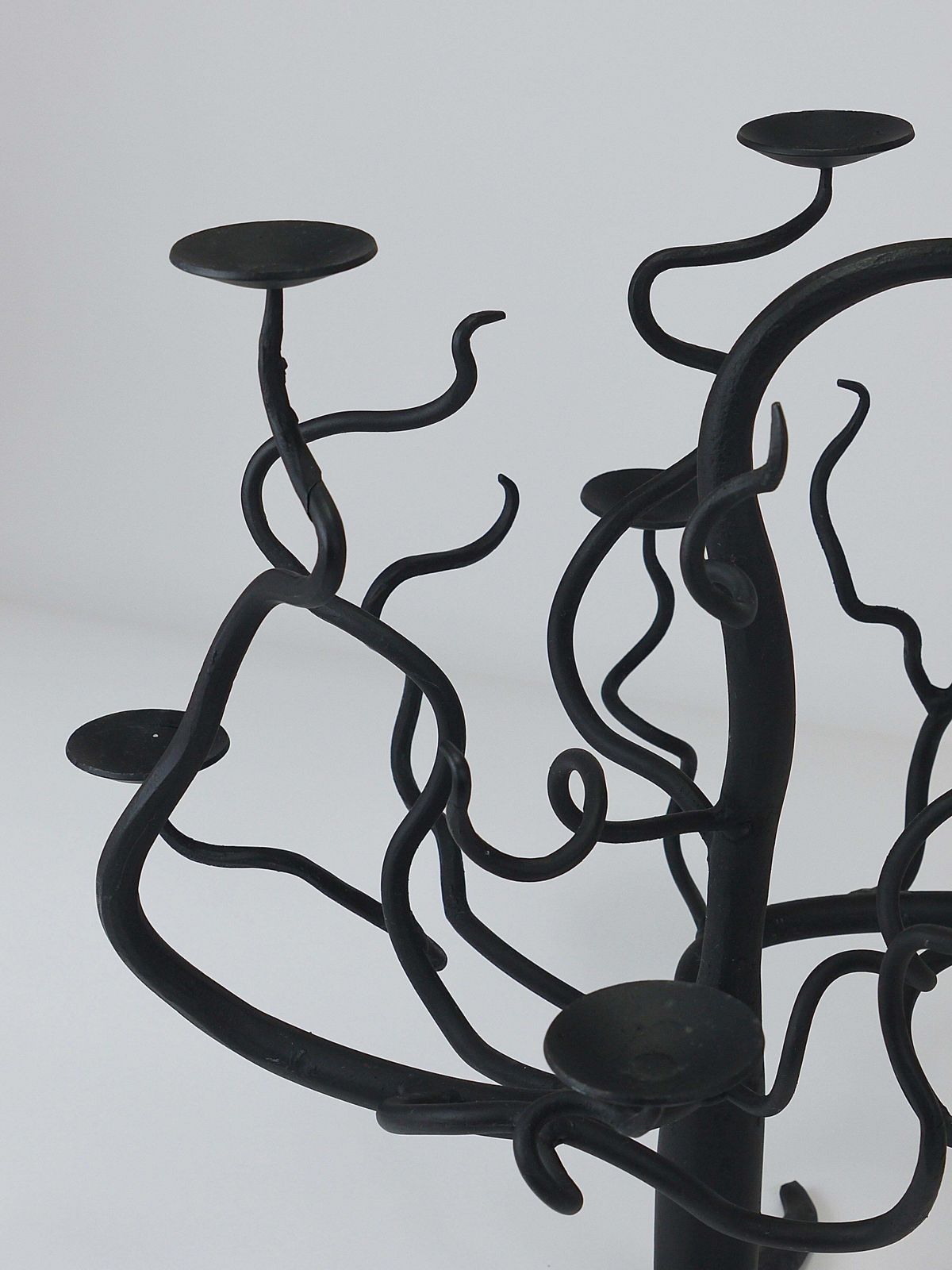 Sculptural Brutalist Tree Of Life Hand Forged Candelabra Candle Holder, 1970s photo for sale