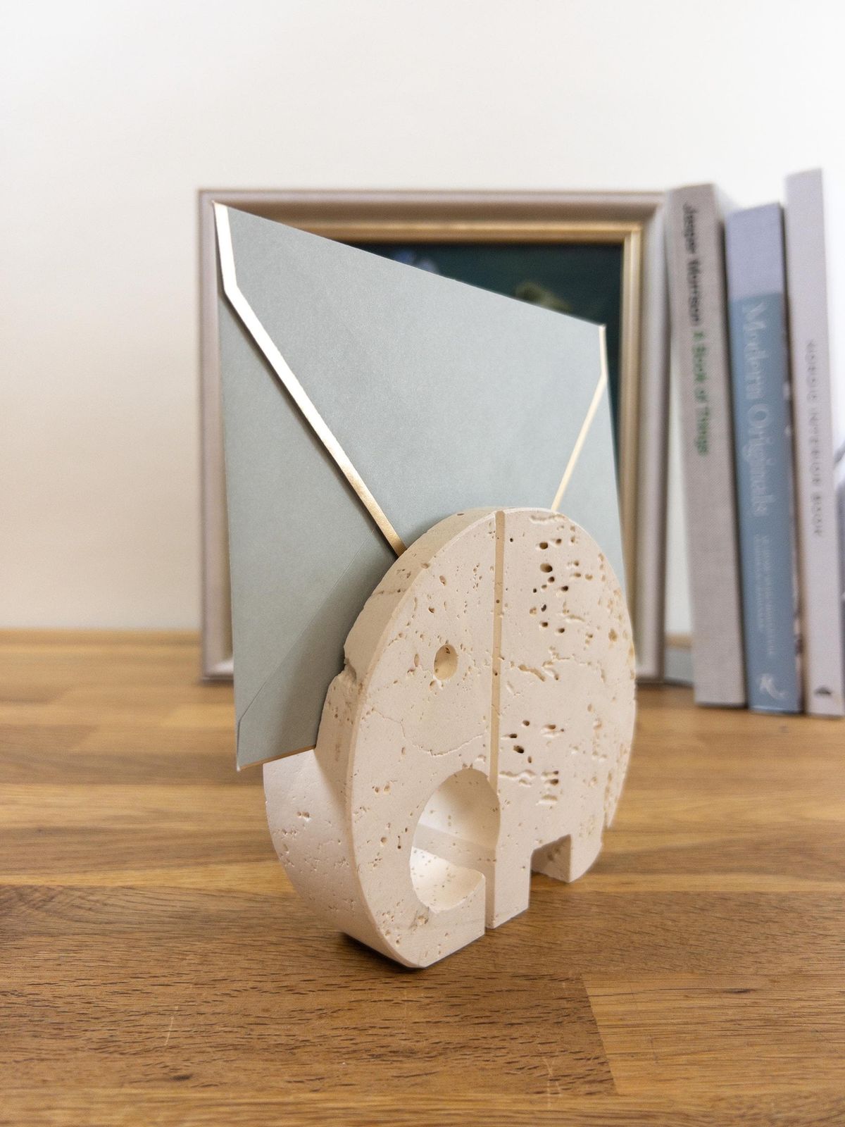 Travertine Elephant Letter Holder By Fratelli Mannelli   Enzo Mari Sculpture   Vintage Italian Design photo vintage