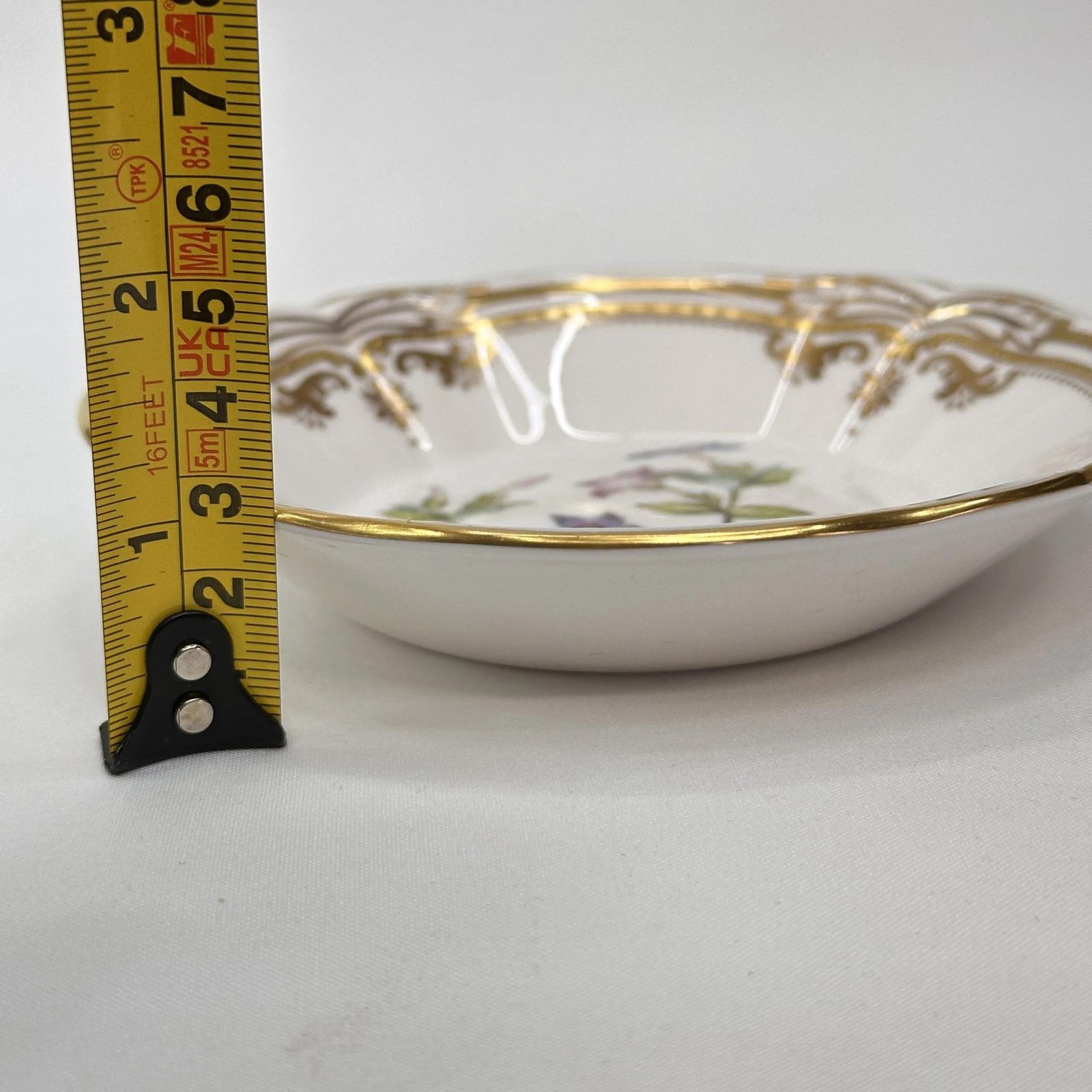 Home Decor Spode Stafford Flowers Tachiadenus Fruit Dish Y8519 Bone China Gold Rim Vintage photo