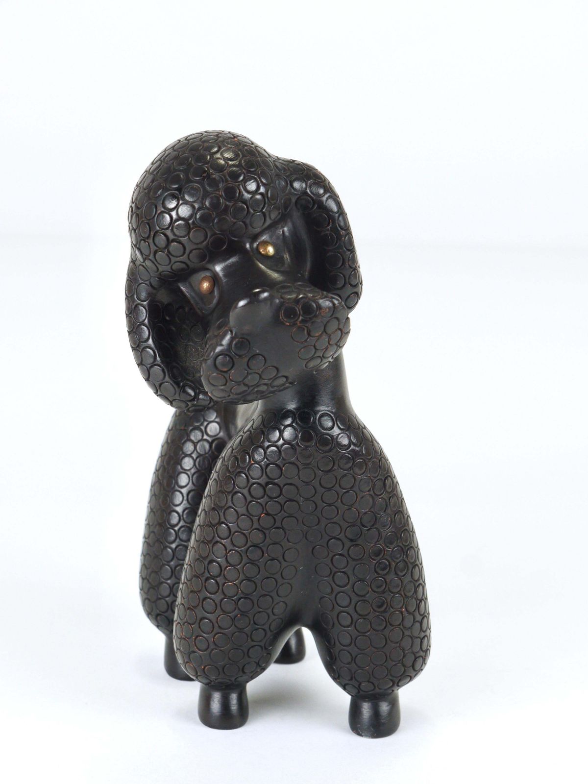 373.0 Charming Dog Poodle Sculpture Figurine By Leopold Anzengruber, Austria, 1950s photo