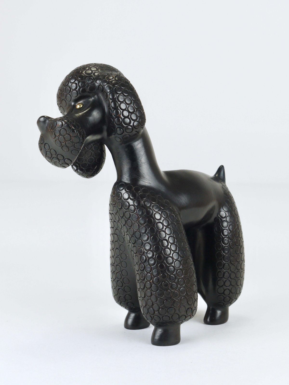 photo buy Charming Dog Poodle Sculpture Figurine By Leopold Anzengruber, Austria, 1950s