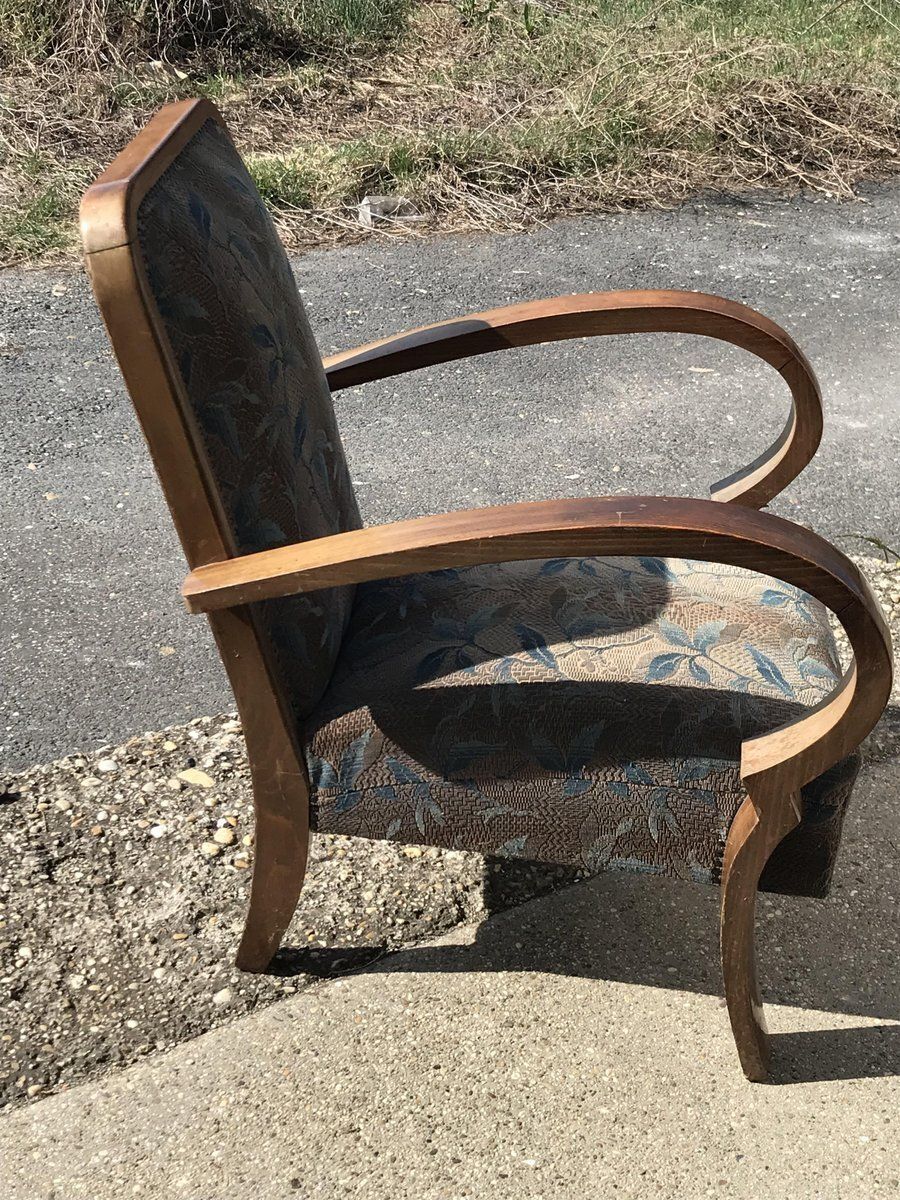 Set Of Art Deco Walnut Armchairs, 1930s photo Furniture