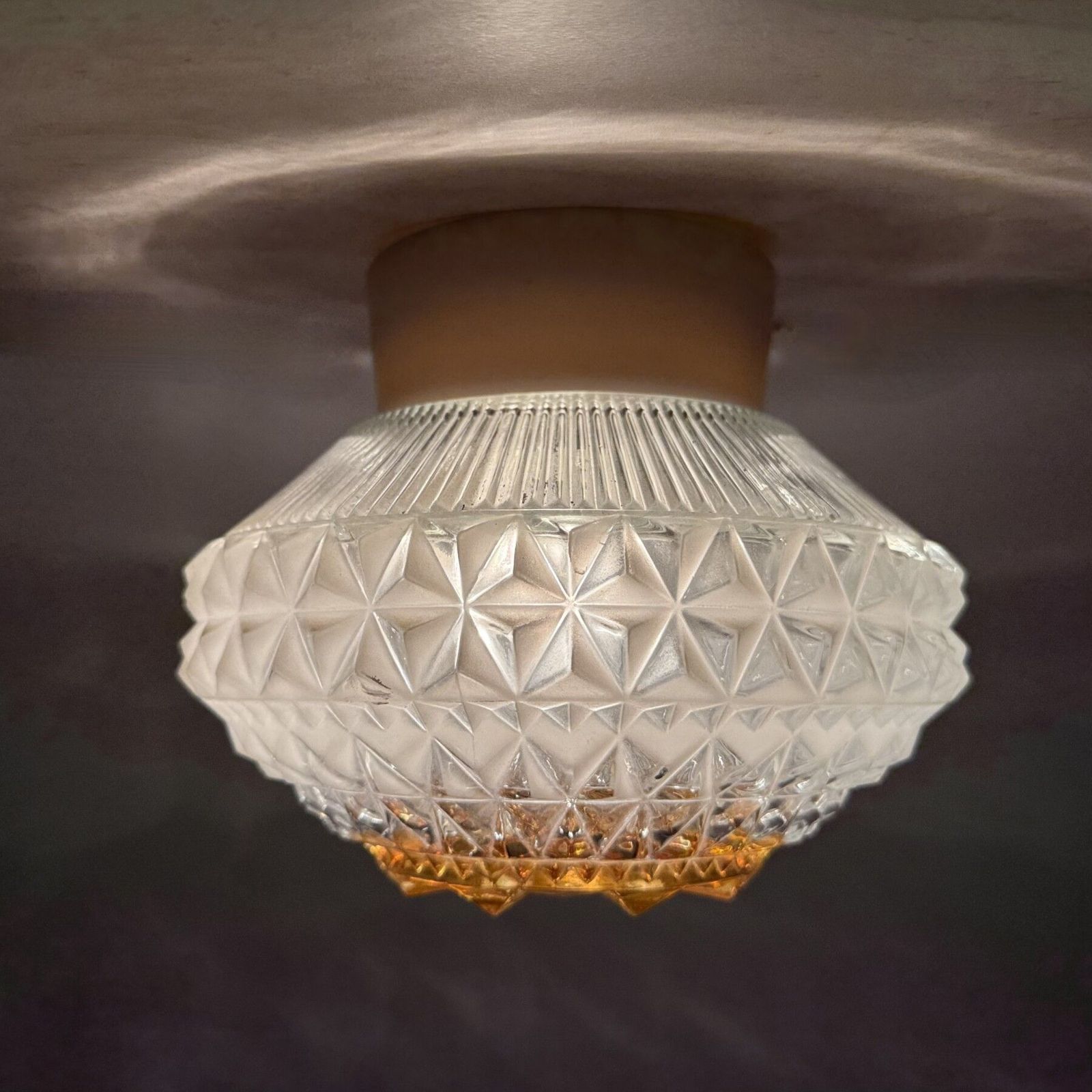 Vintage Glazen Plafondlamp, Jaren 1970 photo furniture