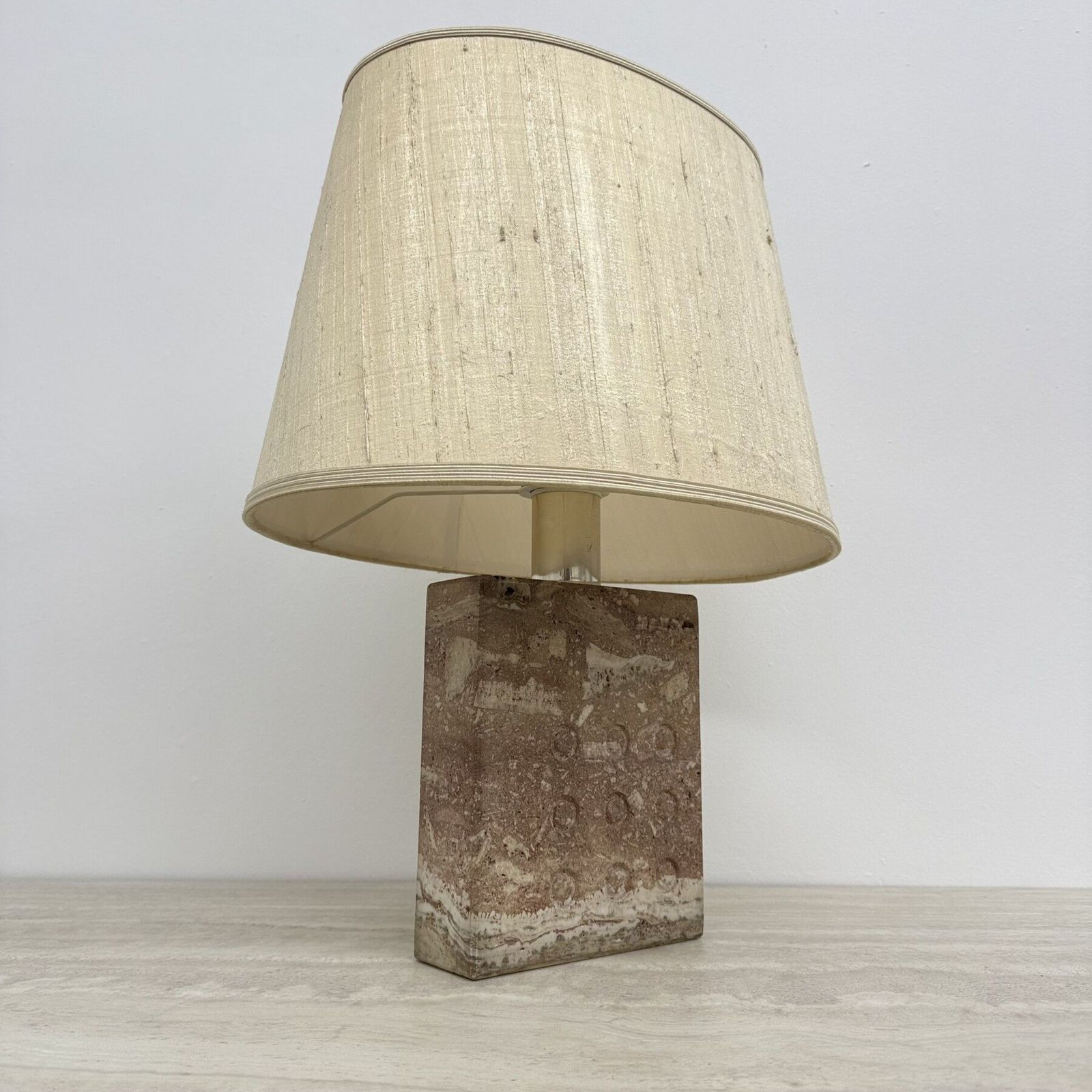 Mid Century Fratelli Manelli Travertine Tafellamp, Jaren 1970, Italië photo furniture