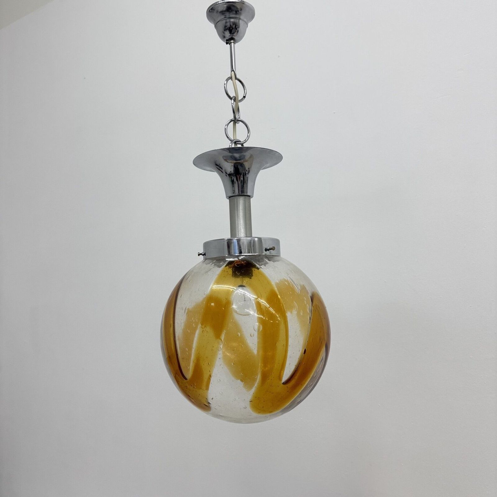 914.0 Murano Glass Hanging Lamp Pendant By Mazzega , 1970’s Italy photo