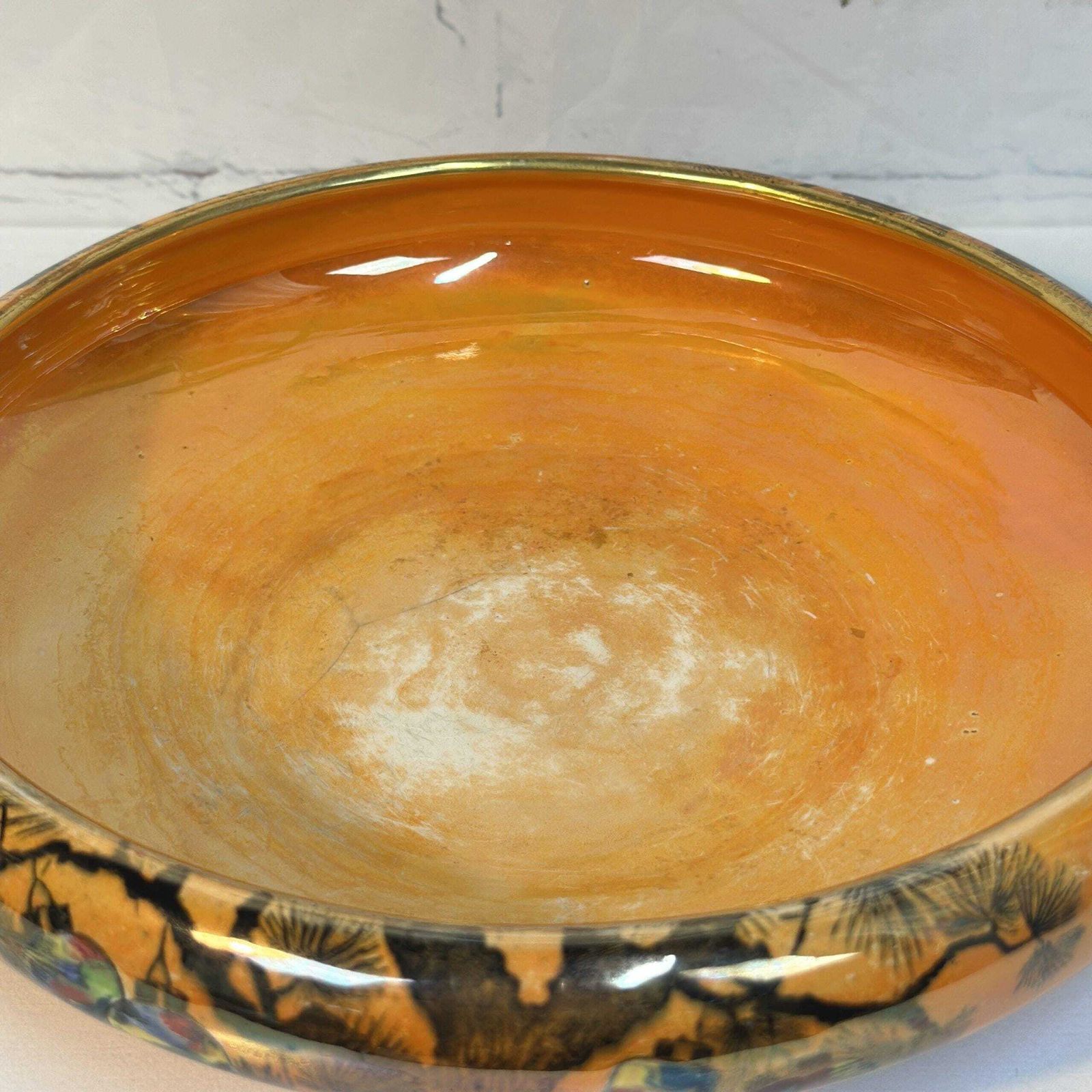 Wilkinson Art Deco Lustre Bowl Japanese Lanterns Royal Staffordshire 1920s photo for sale