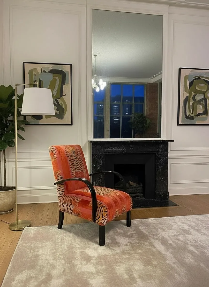 1940s Art Deco Armchair Bentwood Ebonised Pink Schumacher Jokhang Tiger Velvet Animal Thibet photo for sale