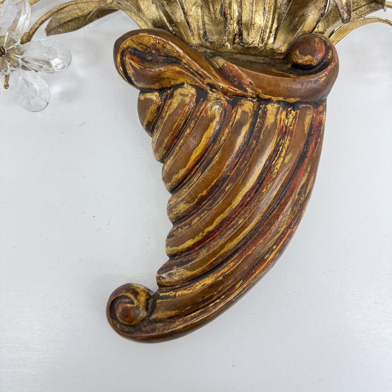 photo furniture Mid Century Design Banci Style Wall Lamp Sconce Crystal Flower Bouquet , 1970s