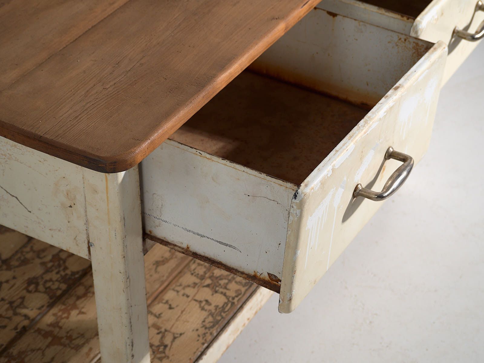 Industrial Work Table With Drawers (C.1940) #75 photo 1747.0