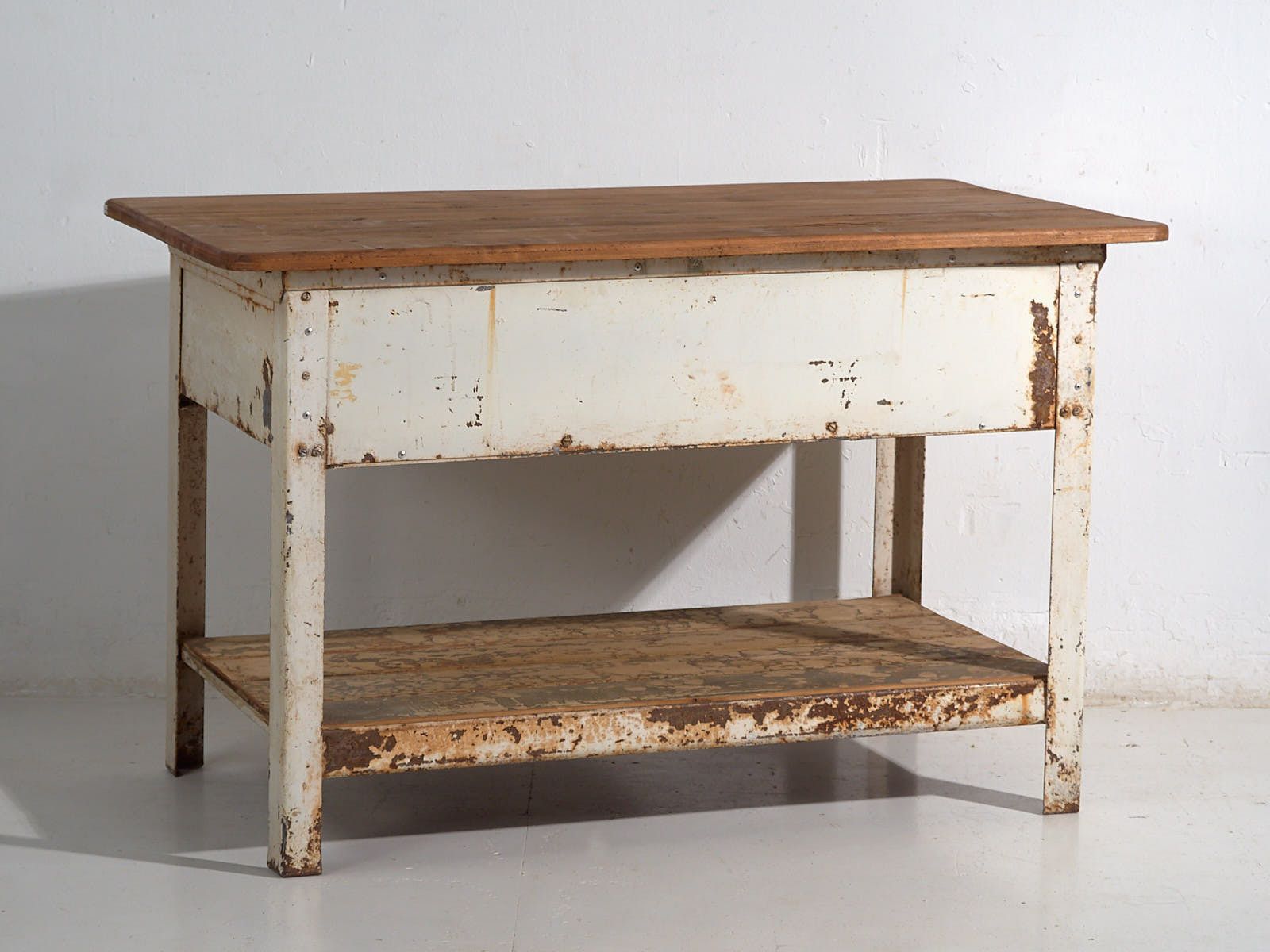 Industrial Work Table With Drawers (C.1940) #75 photo vintage