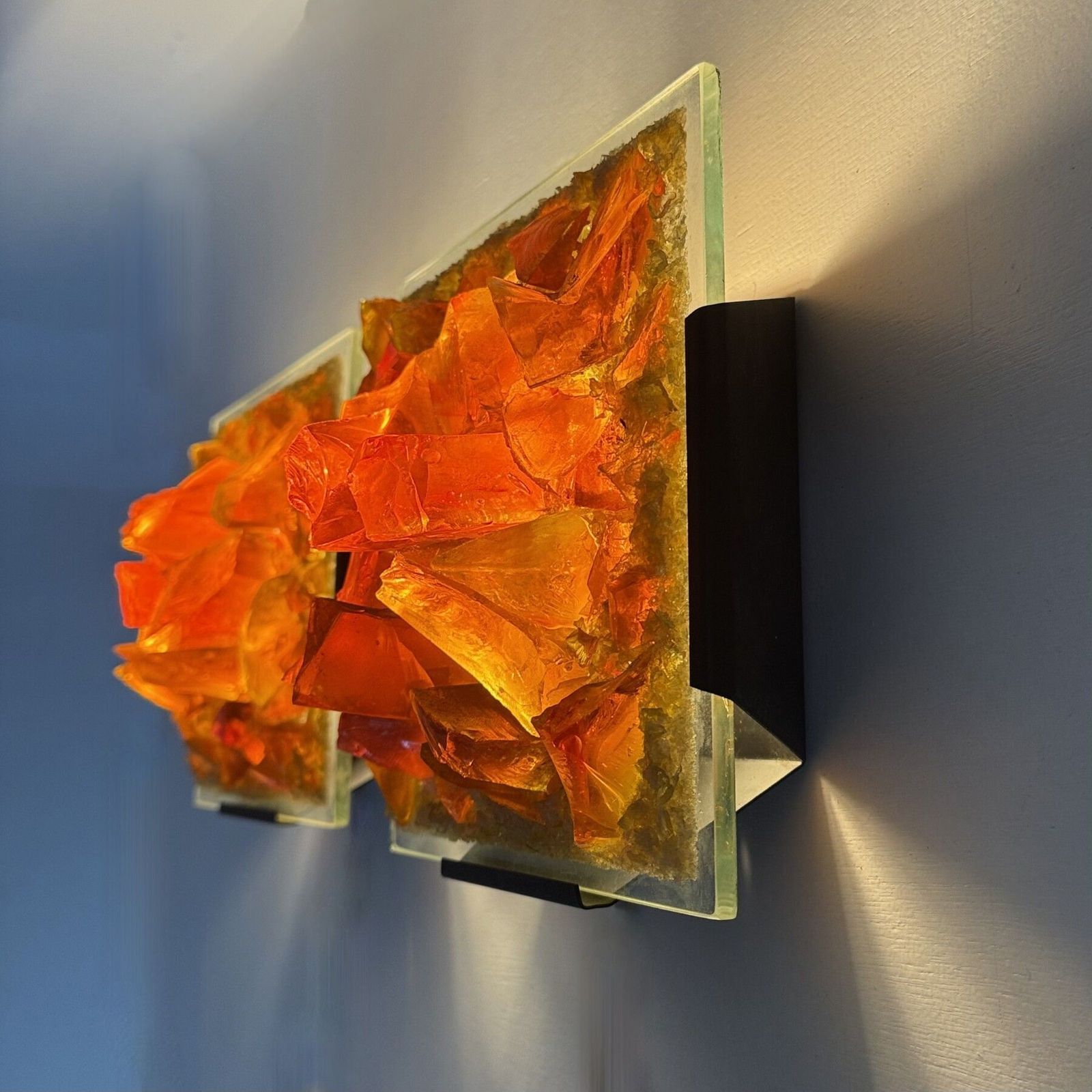 Mid Century Design Pair Of Cosack Leuchten Glass Wall Lamp , 1970’s photo vinterior
