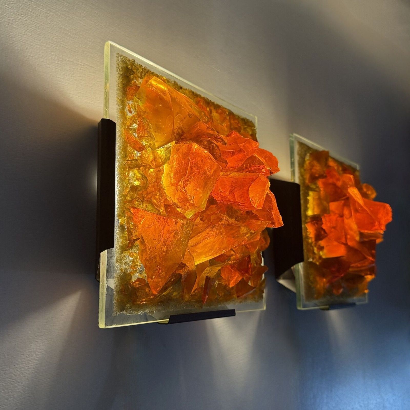 photo for sale Mid Century Design Pair Of Cosack Leuchten Glass Wall Lamp , 1970’s