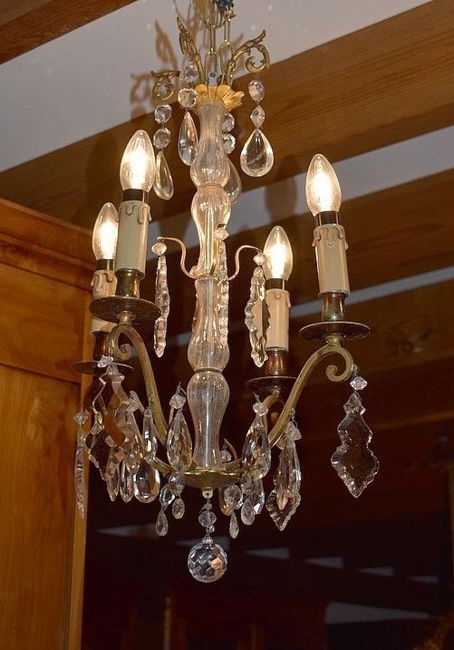 Bronze Chandelier And Crystal Twentieth Century photo Lighting