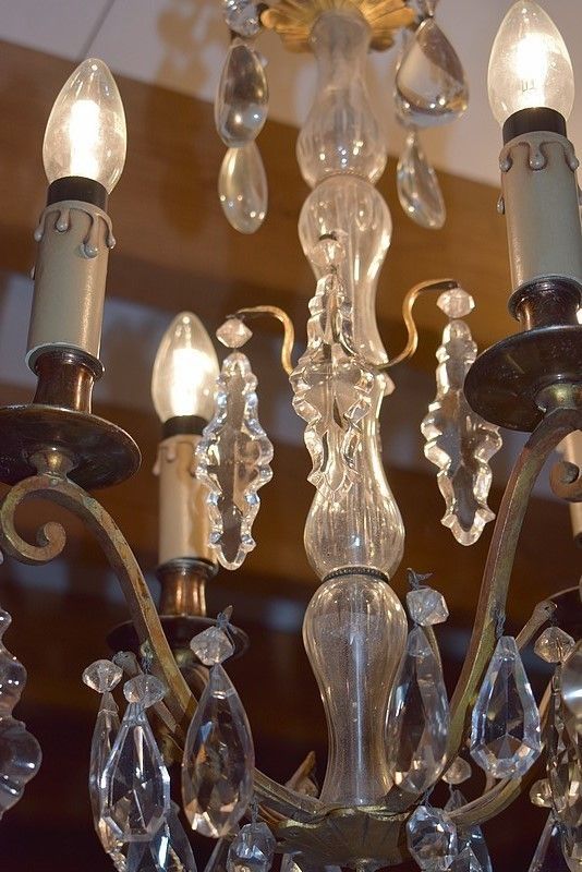 Bronze Chandelier And Crystal Twentieth Century photo 723.06