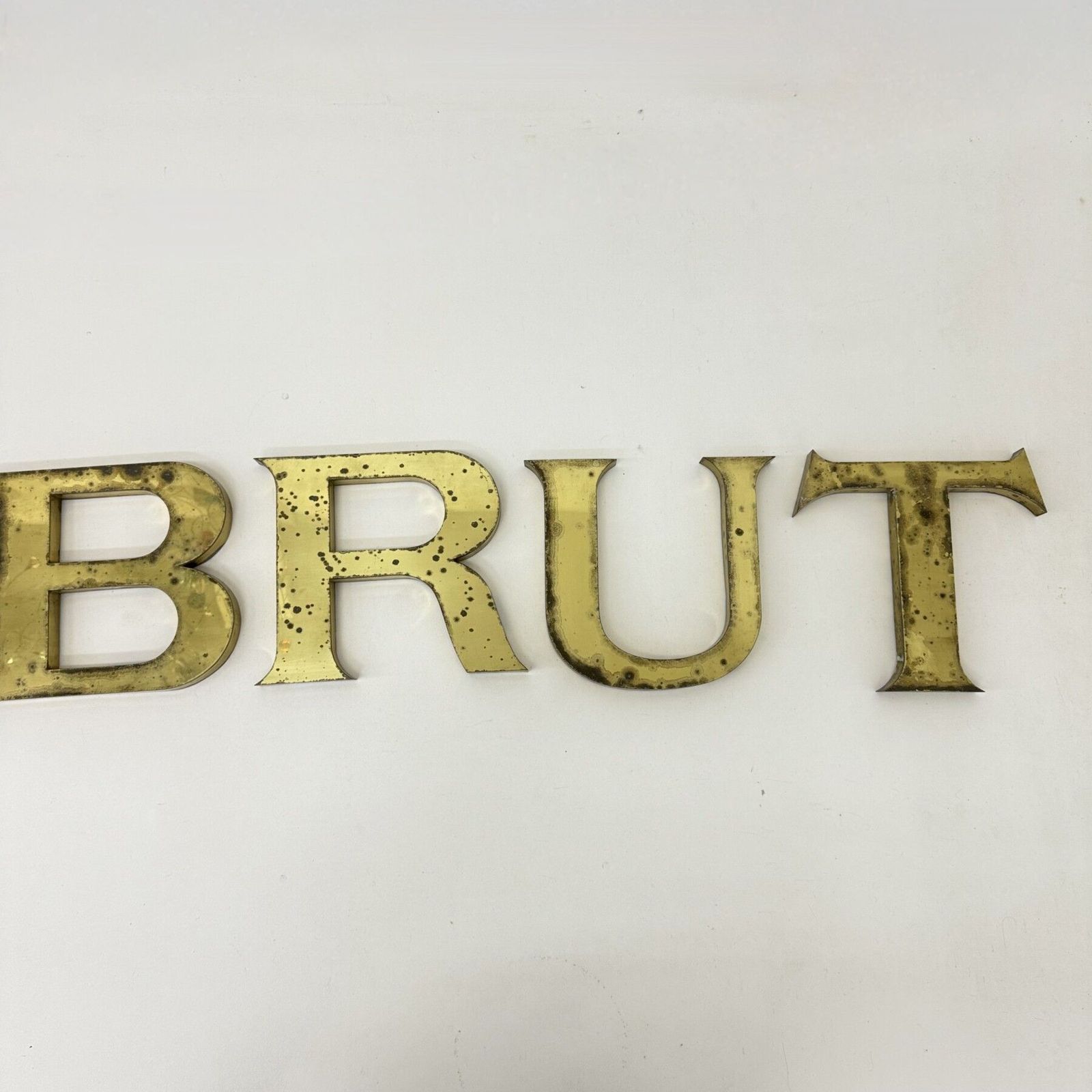 Antique Brass Large Letters ‘Brut’ , 1930’s photo for sale