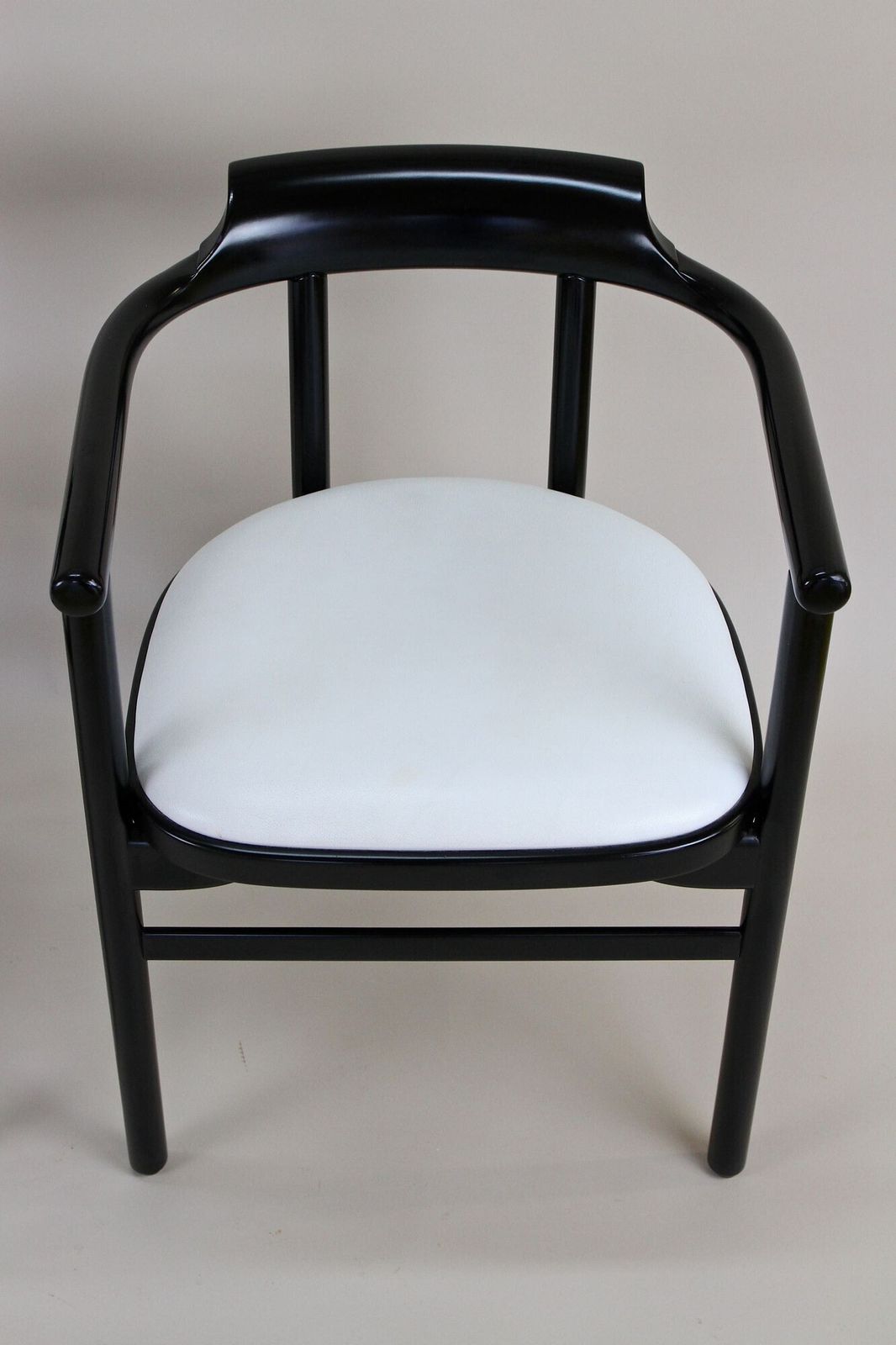 20th Century Contemporary Thonet Armchairs   White Leather Upholstery, At 1980s photo buy