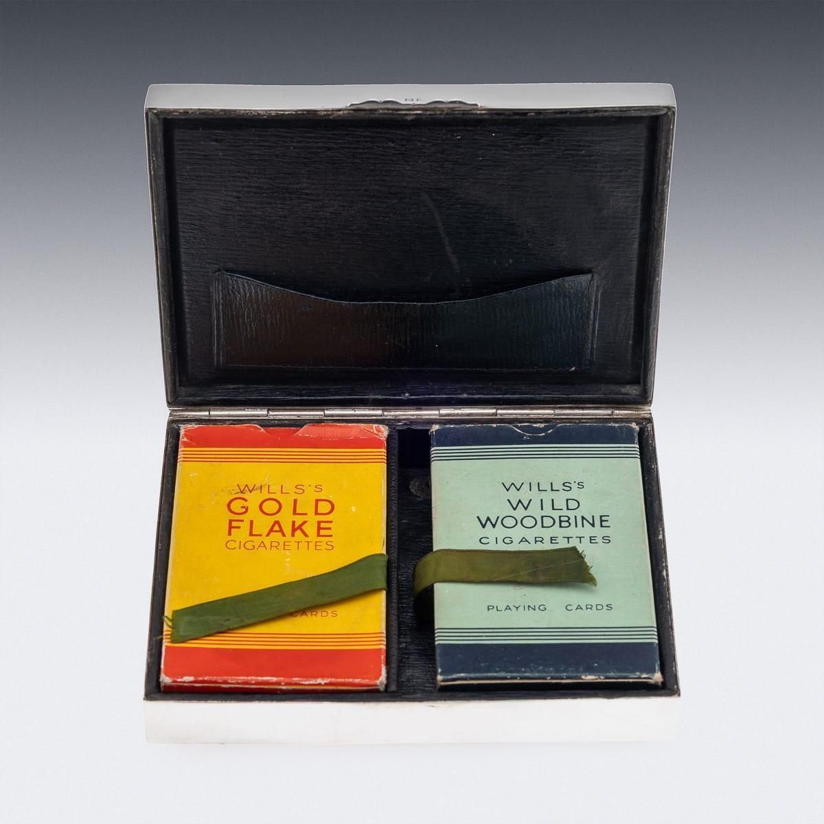 Edwardian Solid Silver Playing Cards Box By Levi & Salaman, 1902 photo vintage
