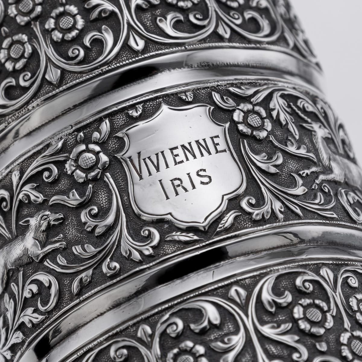 photo furniture Antique Silver Mug By Oomersi Mawji, Kutch, Floral Repoussé, 1890