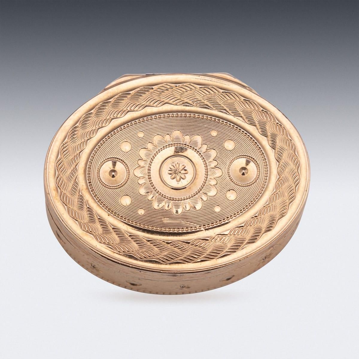 Antique 19th Century Georgian 18k Solid Gold Oval Vinaigrette C.1800 photo for sale