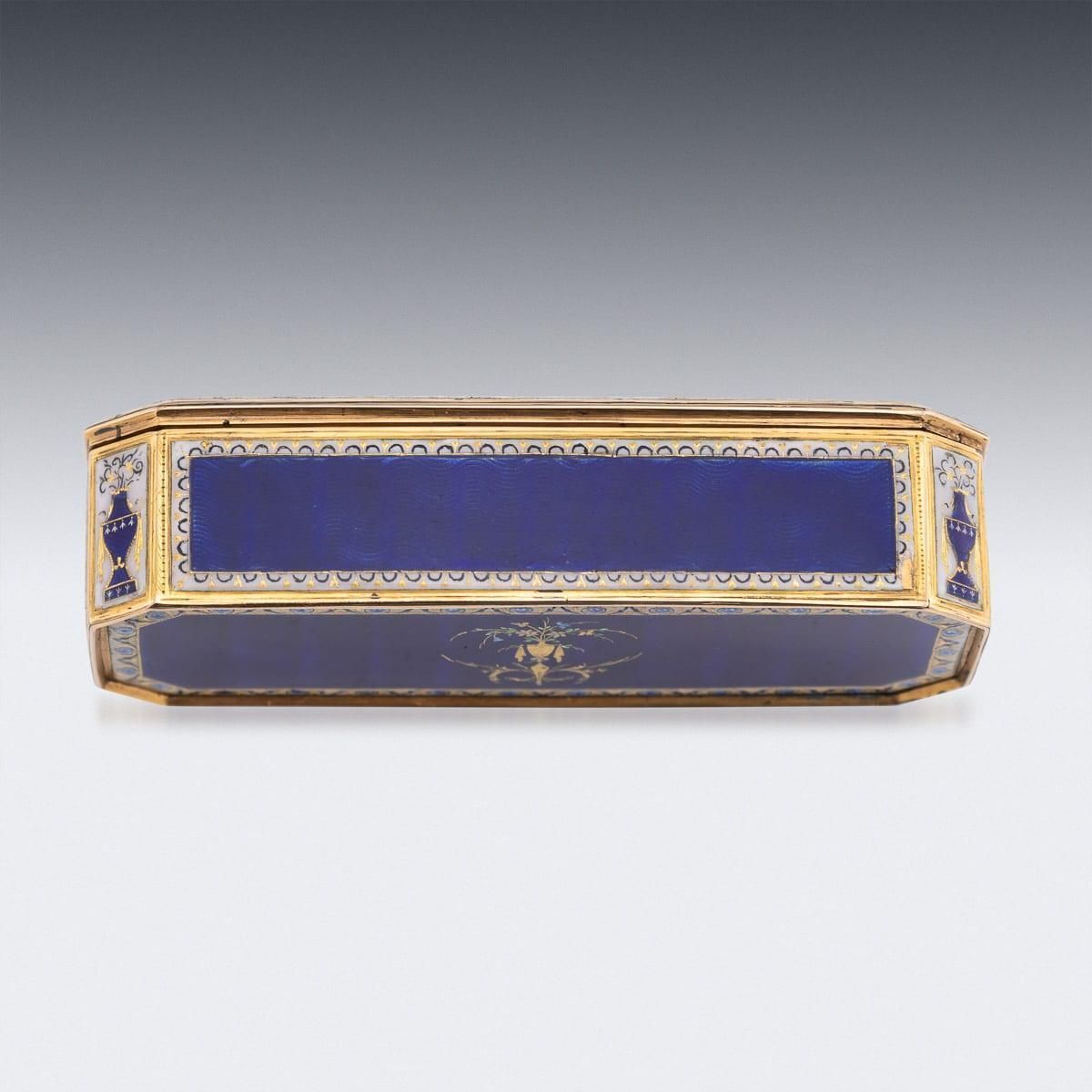 Antique 19th Century German 18k Gold & Enamel Snuff Box, Hanau C.1820 photo 15329.0