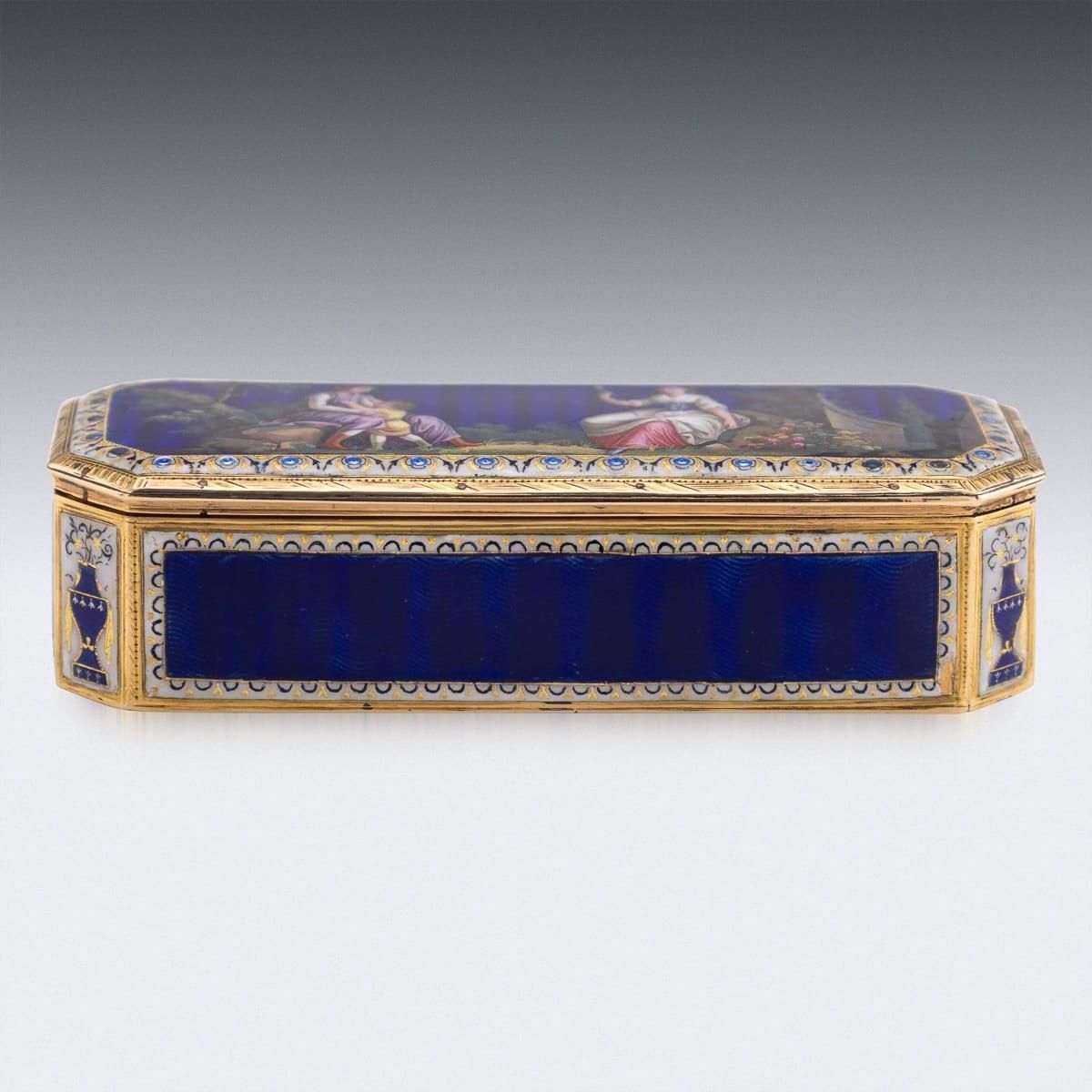 Antique 19th Century German 18k Gold & Enamel Snuff Box, Hanau C.1820 photo buy