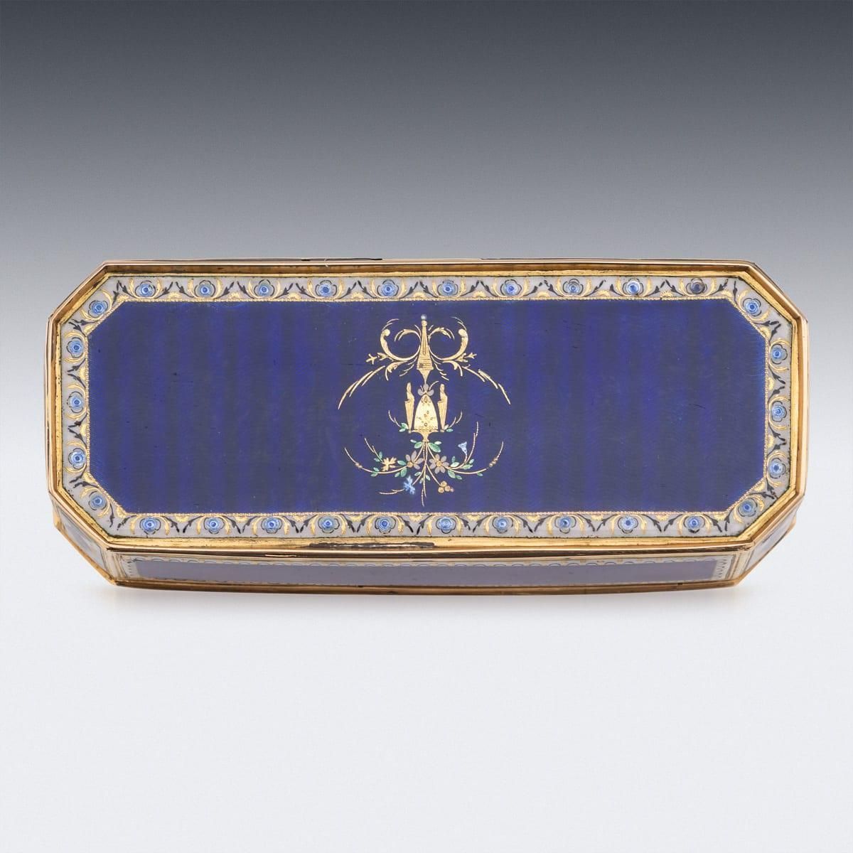 Home Decor Antique 19th Century German 18k Gold & Enamel Snuff Box, Hanau C.1820 photo