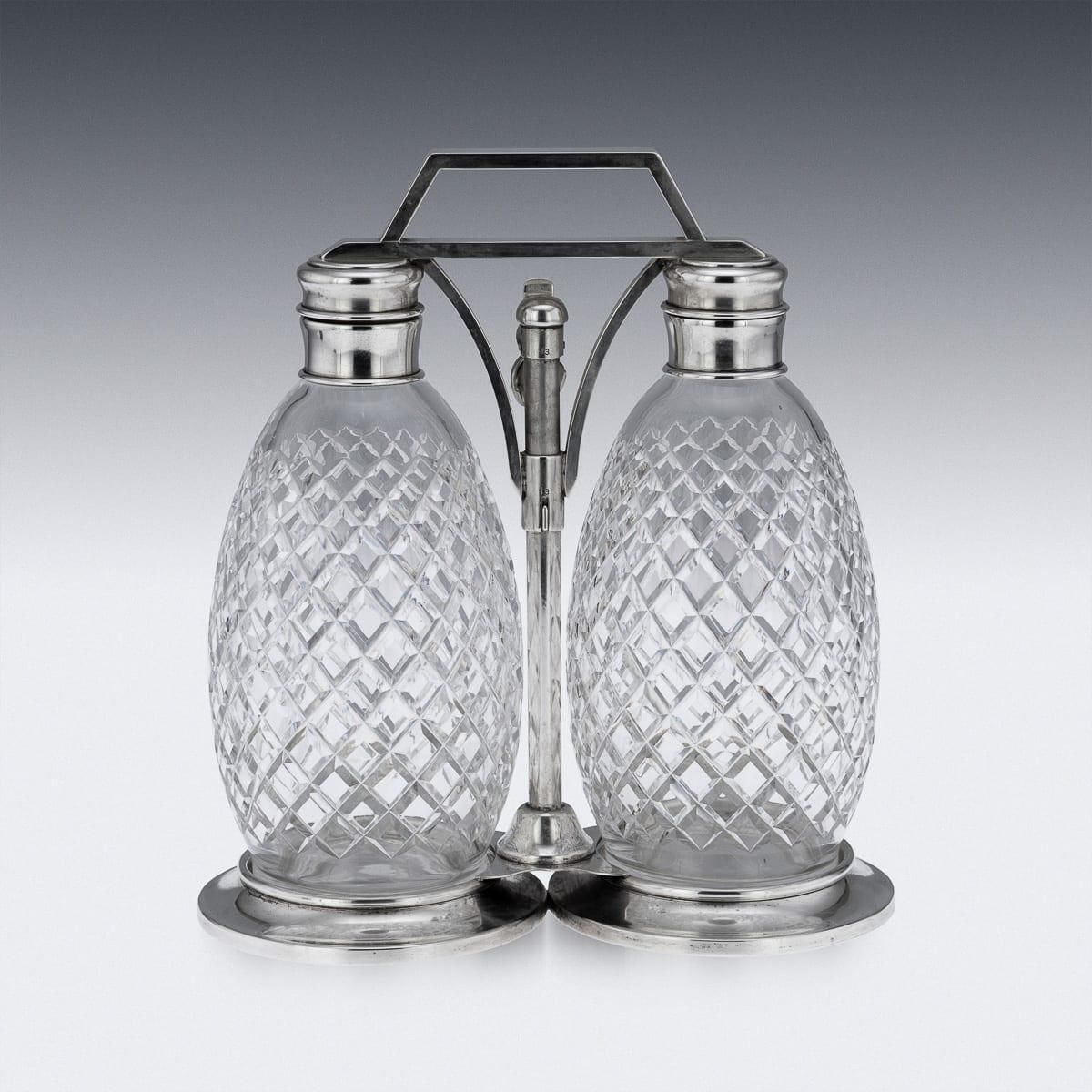 Antique Tantalus By Tiffany & Co., Solid Silver & Cut Glass, 1920 photo Home Decor