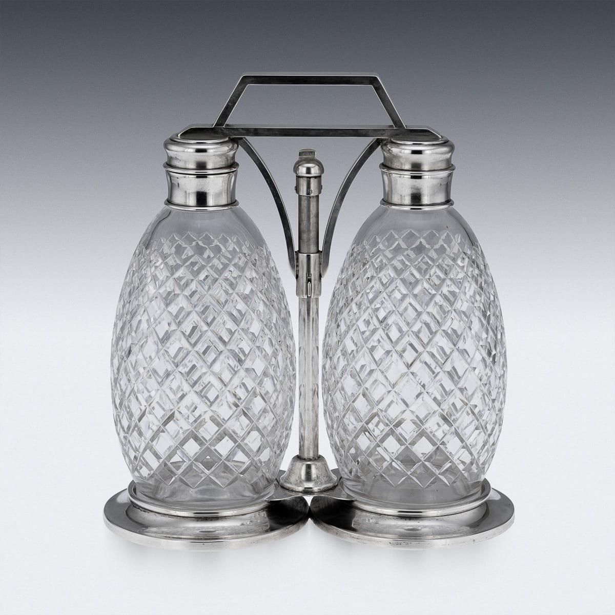 photo furniture Antique Tantalus By Tiffany & Co., Solid Silver & Cut Glass, 1920