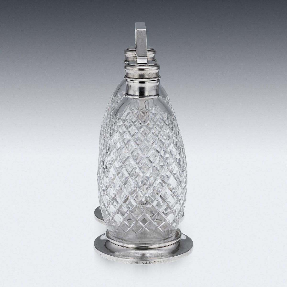 photo for sale Antique Tantalus By Tiffany & Co., Solid Silver & Cut Glass, 1920
