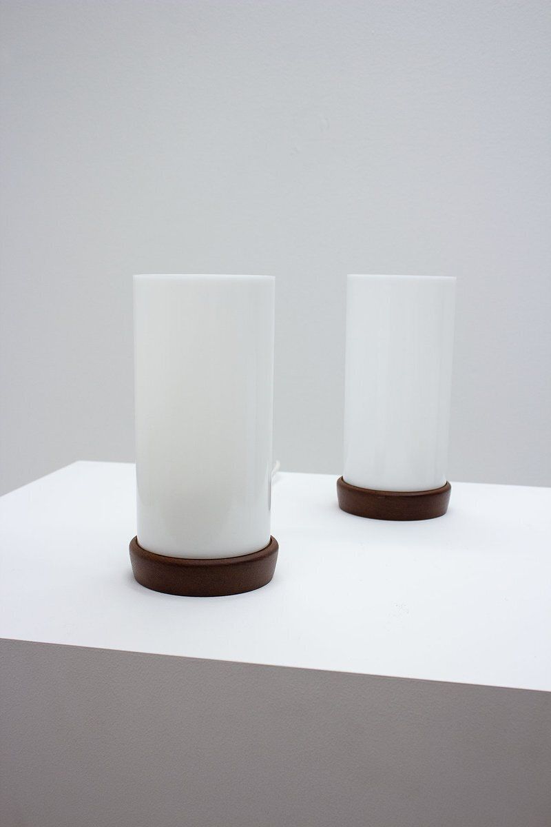 Swedish Teak & Acrylic Table Lamps By Luxus, 1960s, Set Of 2 photo for sale