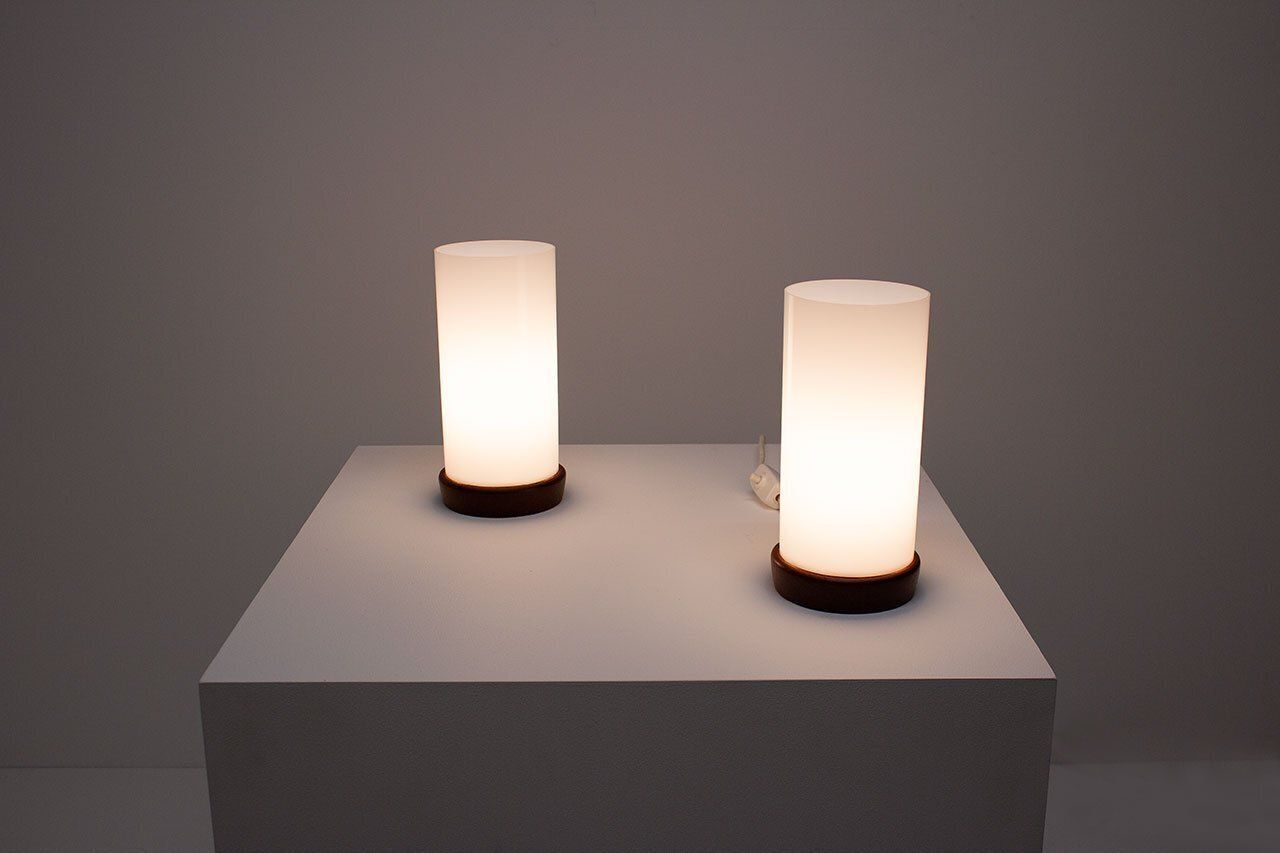 Swedish Teak & Acrylic Table Lamps By Luxus, 1960s, Set Of 2 photo vintage