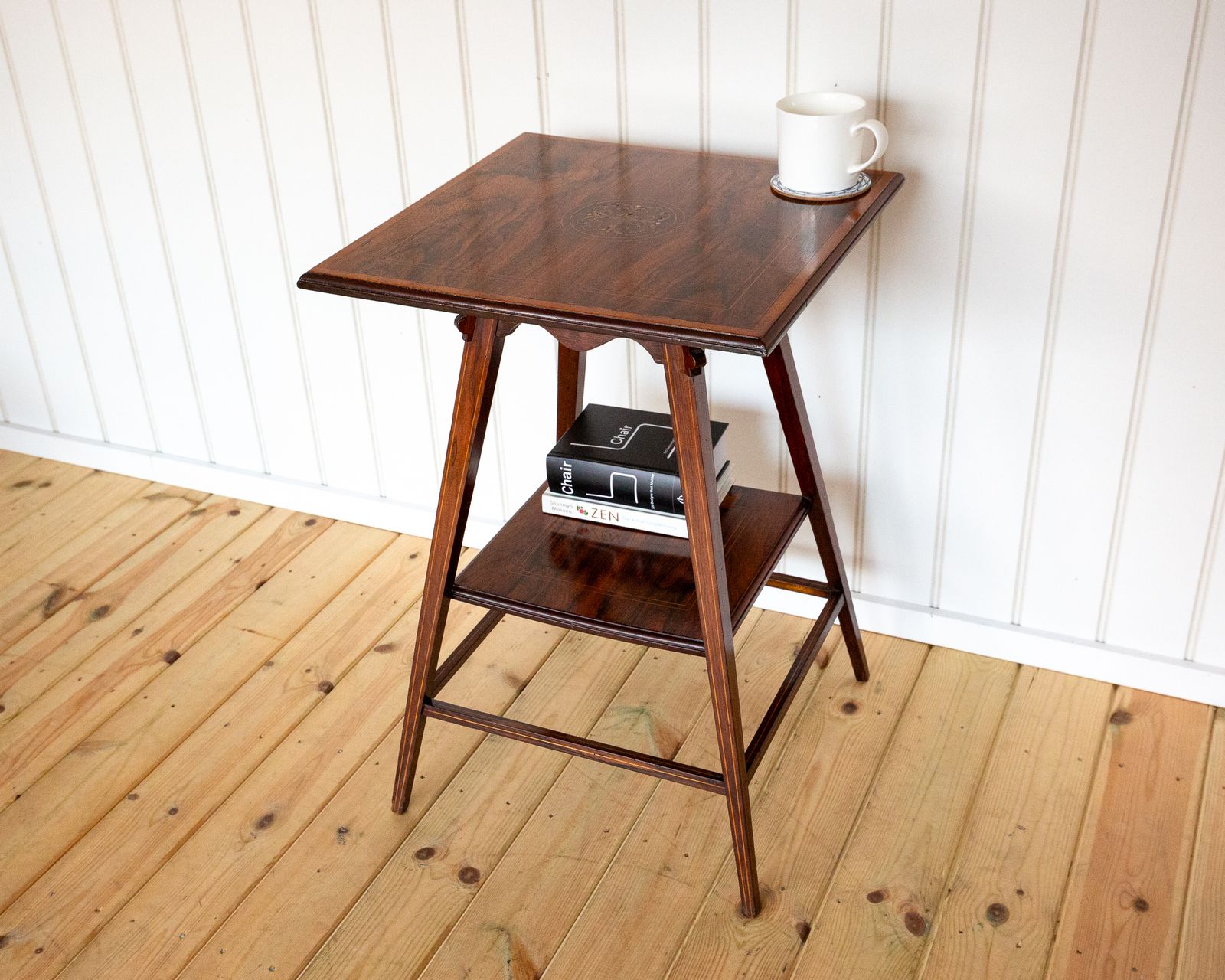 850.0 Antique Rosewood Side Table Edwardia.N Decorative Inlaid Lamp Tabl.E Fine Country House Early 20th C 1900s photo