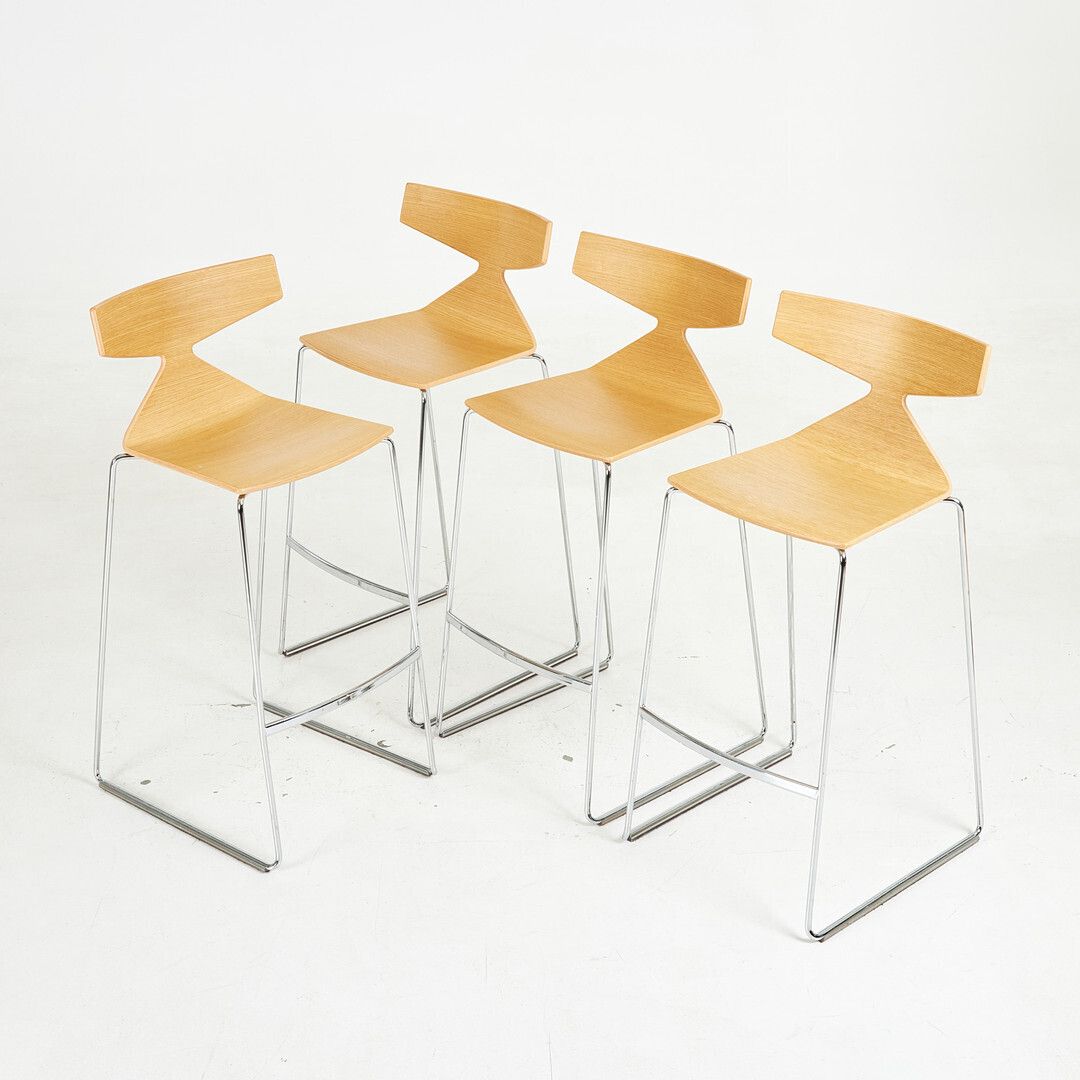 Lievore Altherr Molina “Saya” Bar Stools For Arper, Set Of 4, Ash & Stainless Steel , Saya, Italy photo furniture