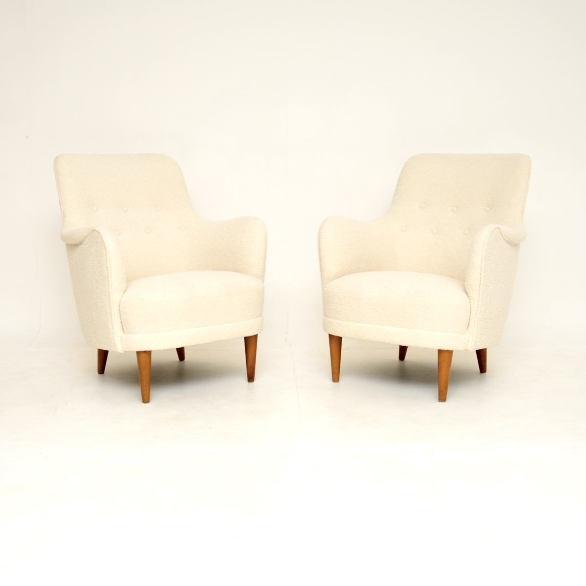 Pair Of Vintage Swedish Samsas Armchairs By Carl Malmsten