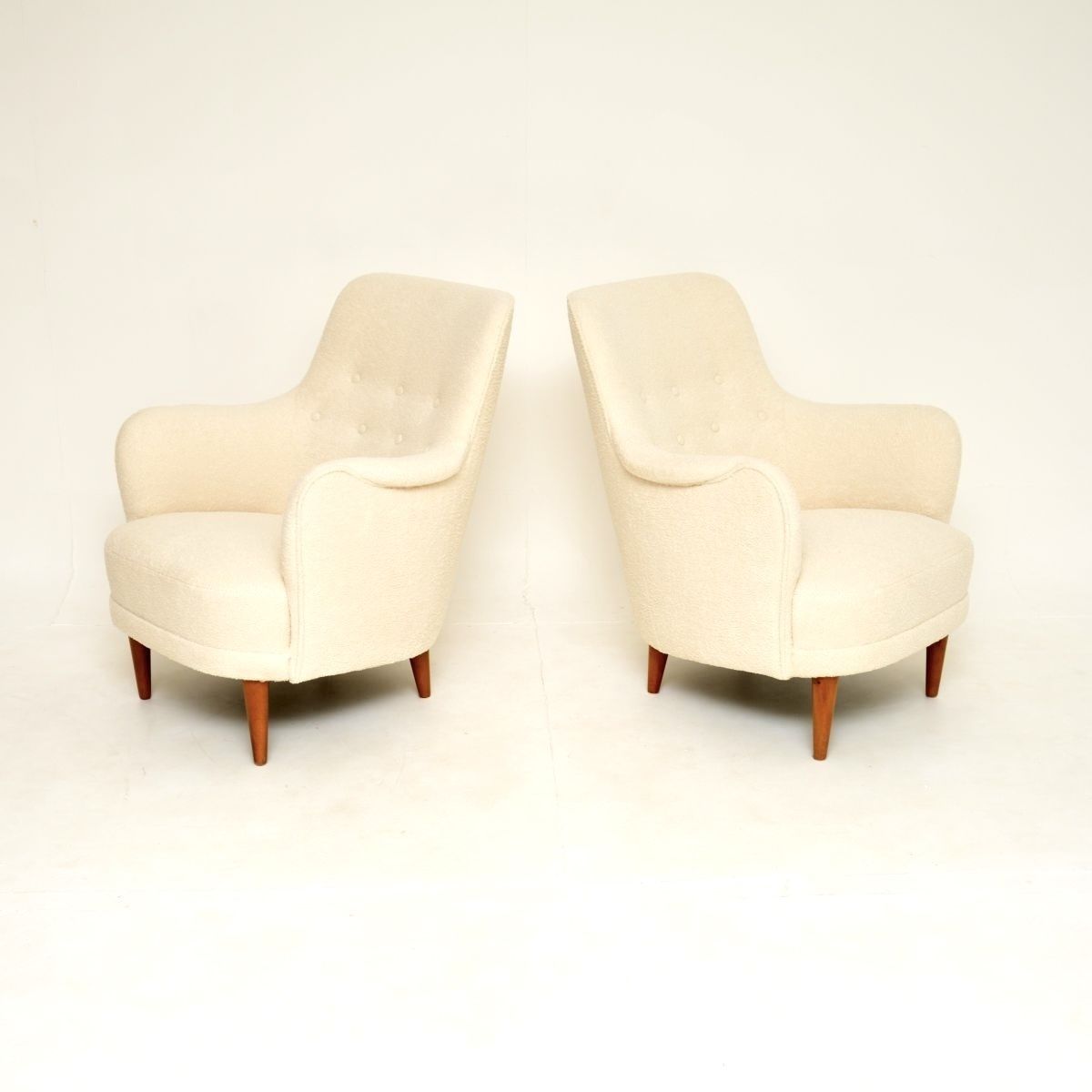 Pair Of Vintage Swedish Samsas Armchairs By Carl Malmsten photo for sale