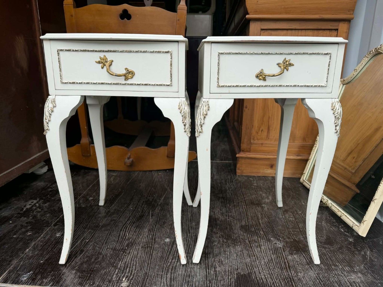 Pair Of French Style Bedside Tables/Drawers Ready To Upcycle