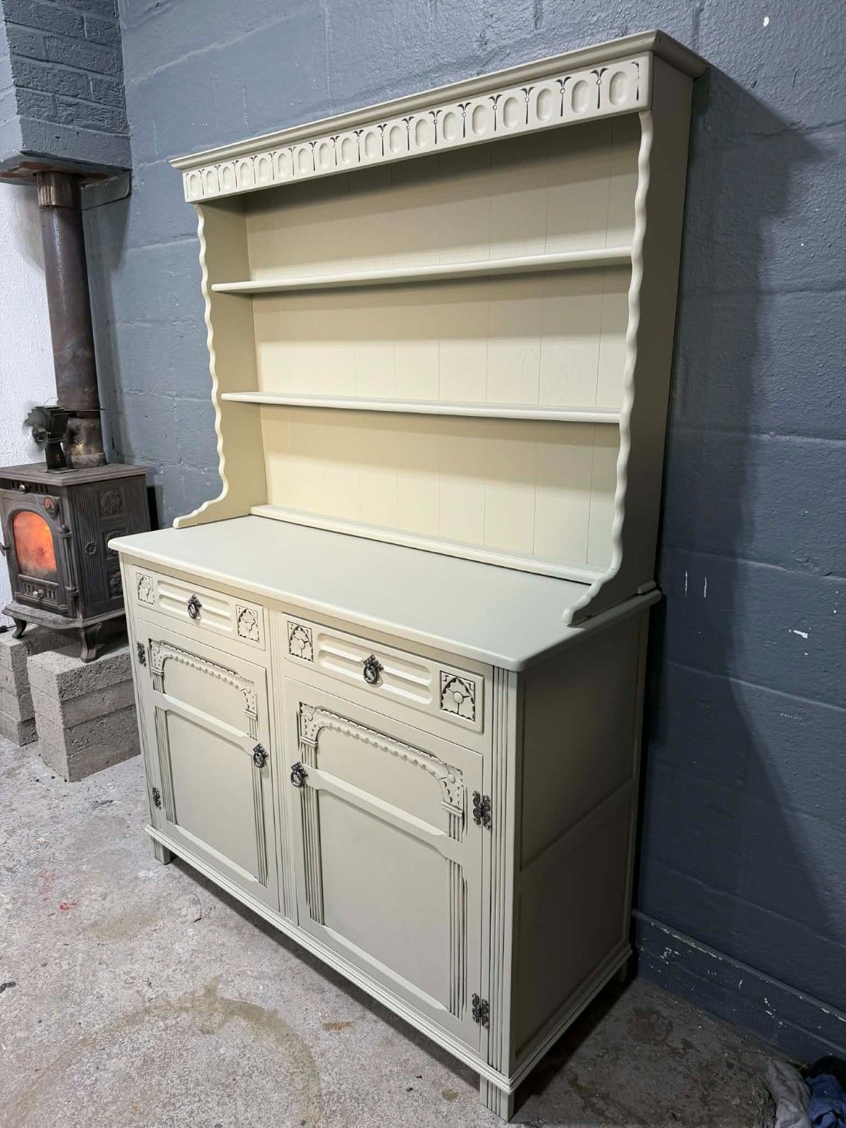 Lovely Professionally Upcycled Painted Vintage Welsh Dresser Eucalyptus photo buy