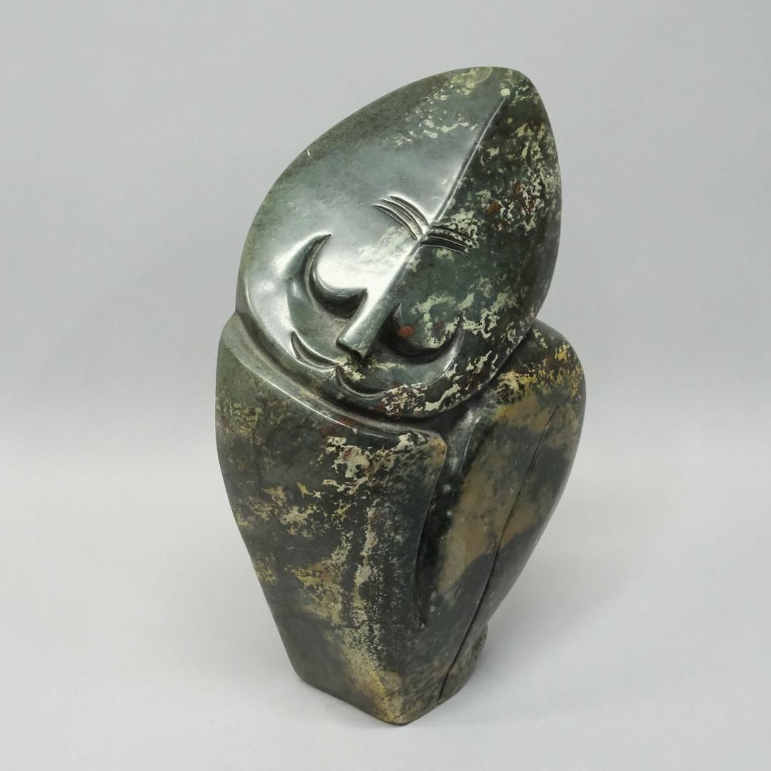 Art Decorative African Stone Sculpture, Abstract Modernist Signed Zimbabwe Status photo