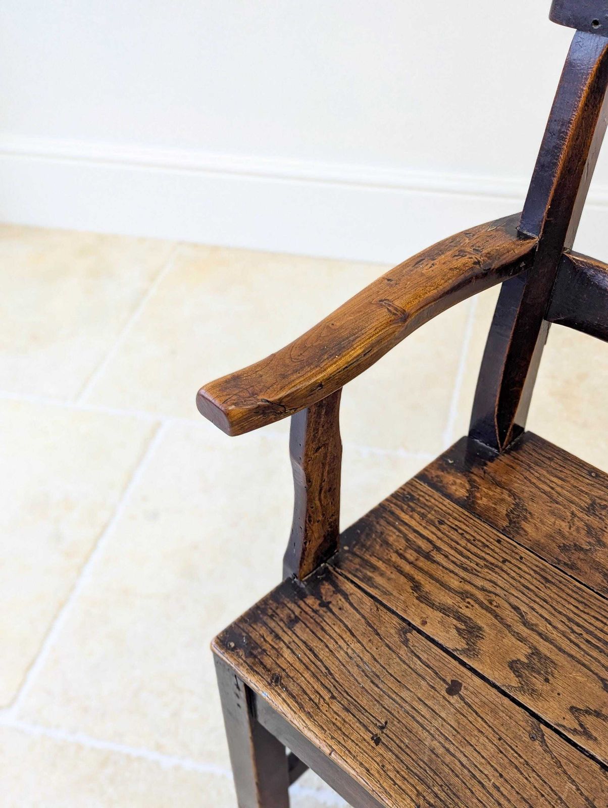 Antique Georgian Oak Vernacular Armchair C.1800 photo for sale