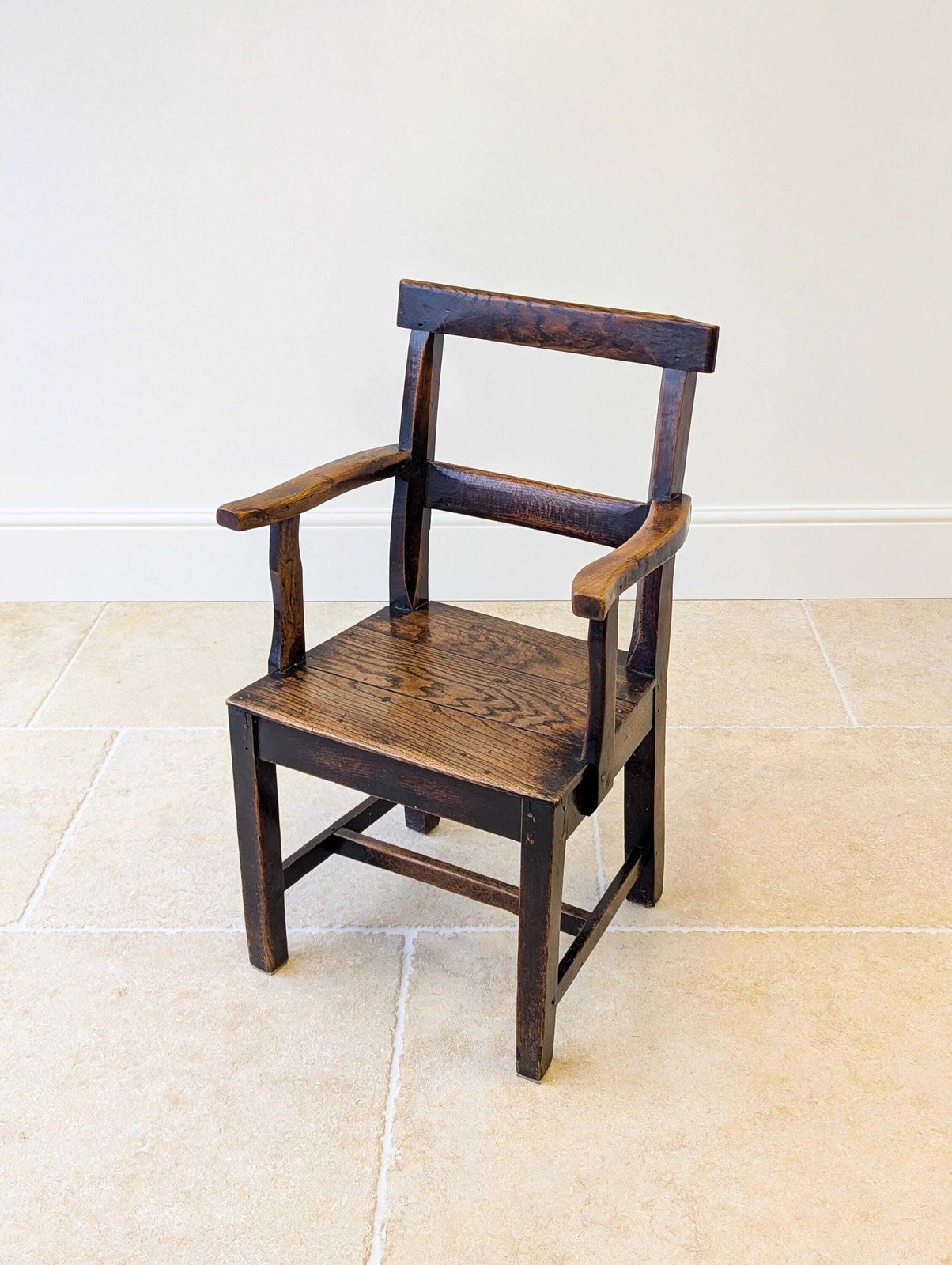Antique Georgian Oak Vernacular Armchair C.1800 photo Furniture